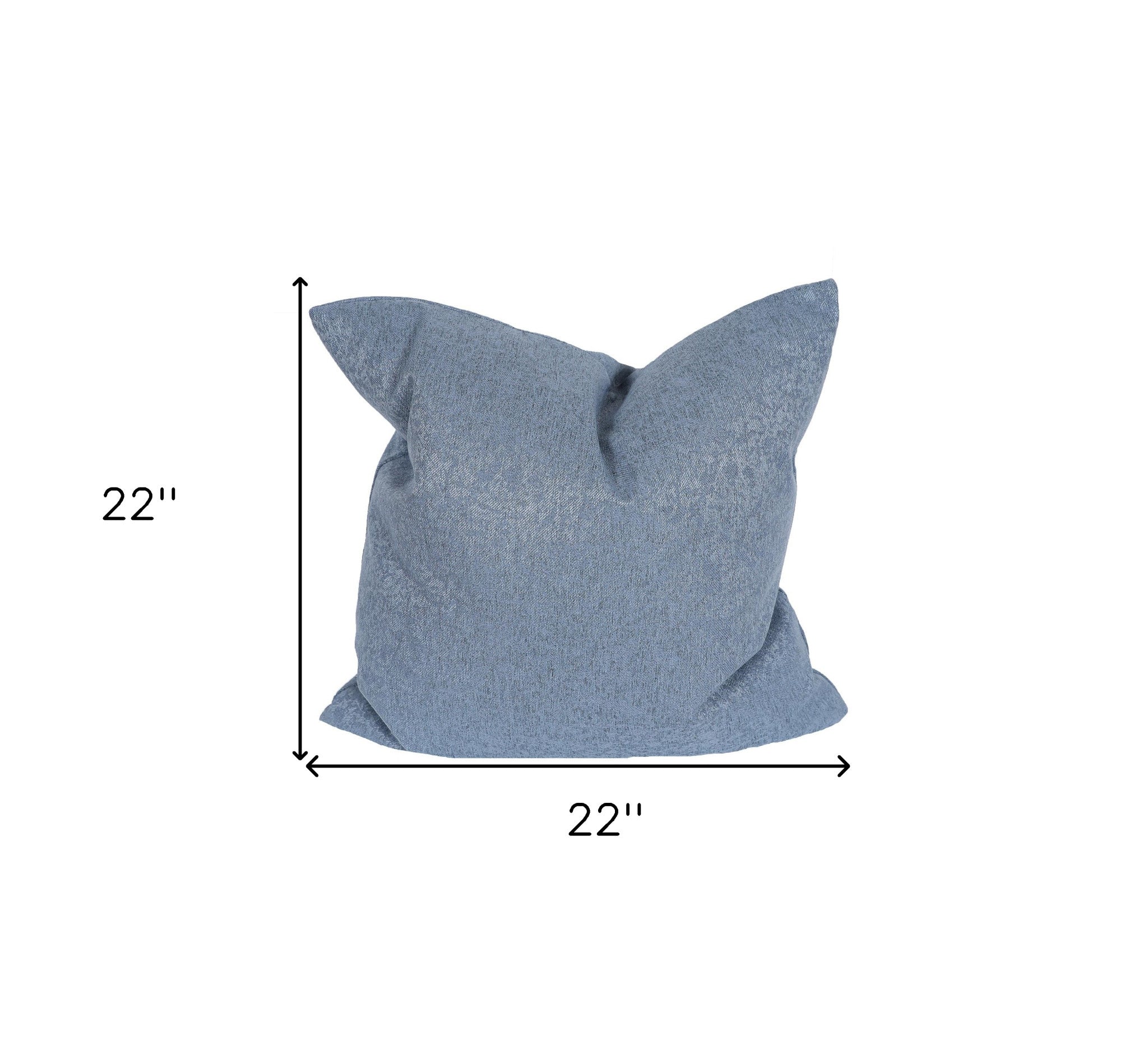 22" X 22" Gray Polyester Zippered Pillow