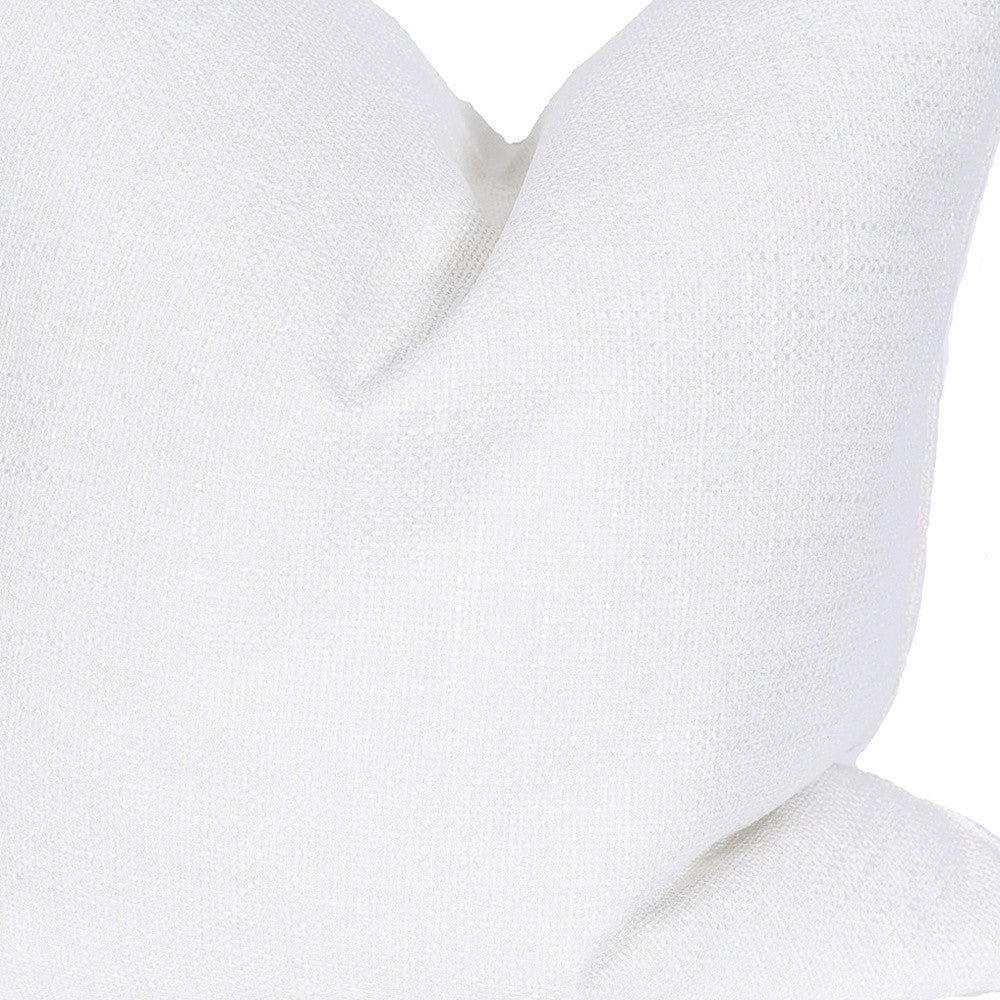 22" X 22" White Polyester Zippered Pillow