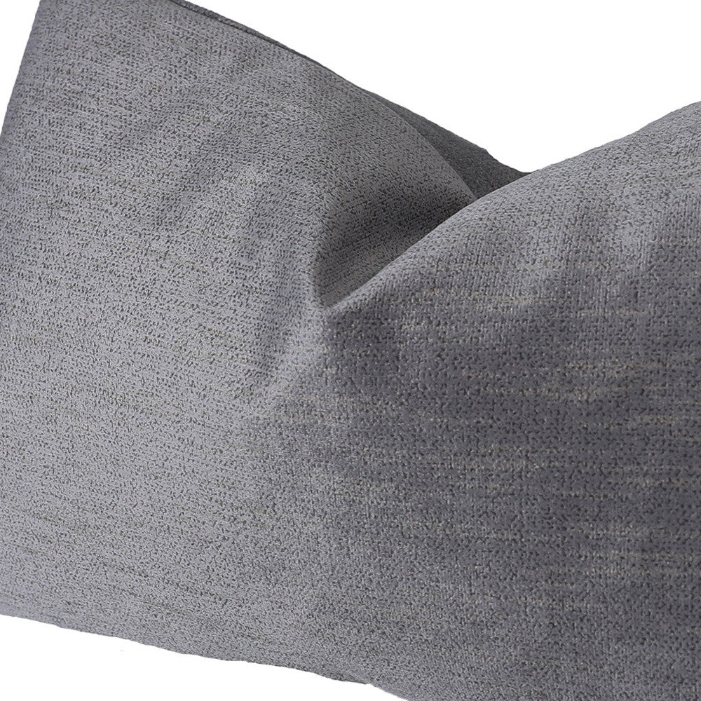 13" X 21" Gray Polyester Zippered Pillow