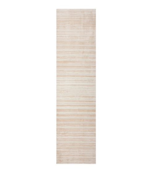 8' Beige Abstract Distressed Runner Rug