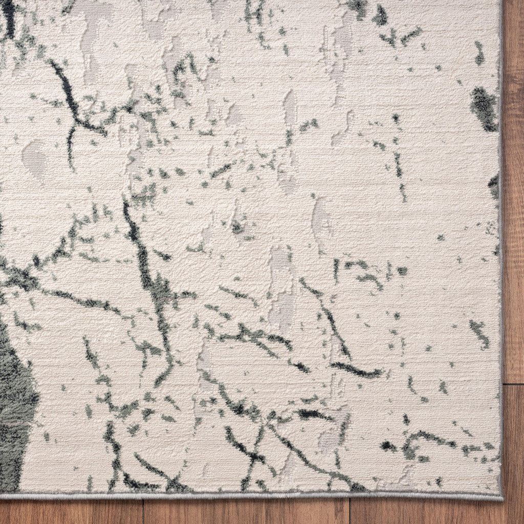 8' Ivory Abstract Area Rug