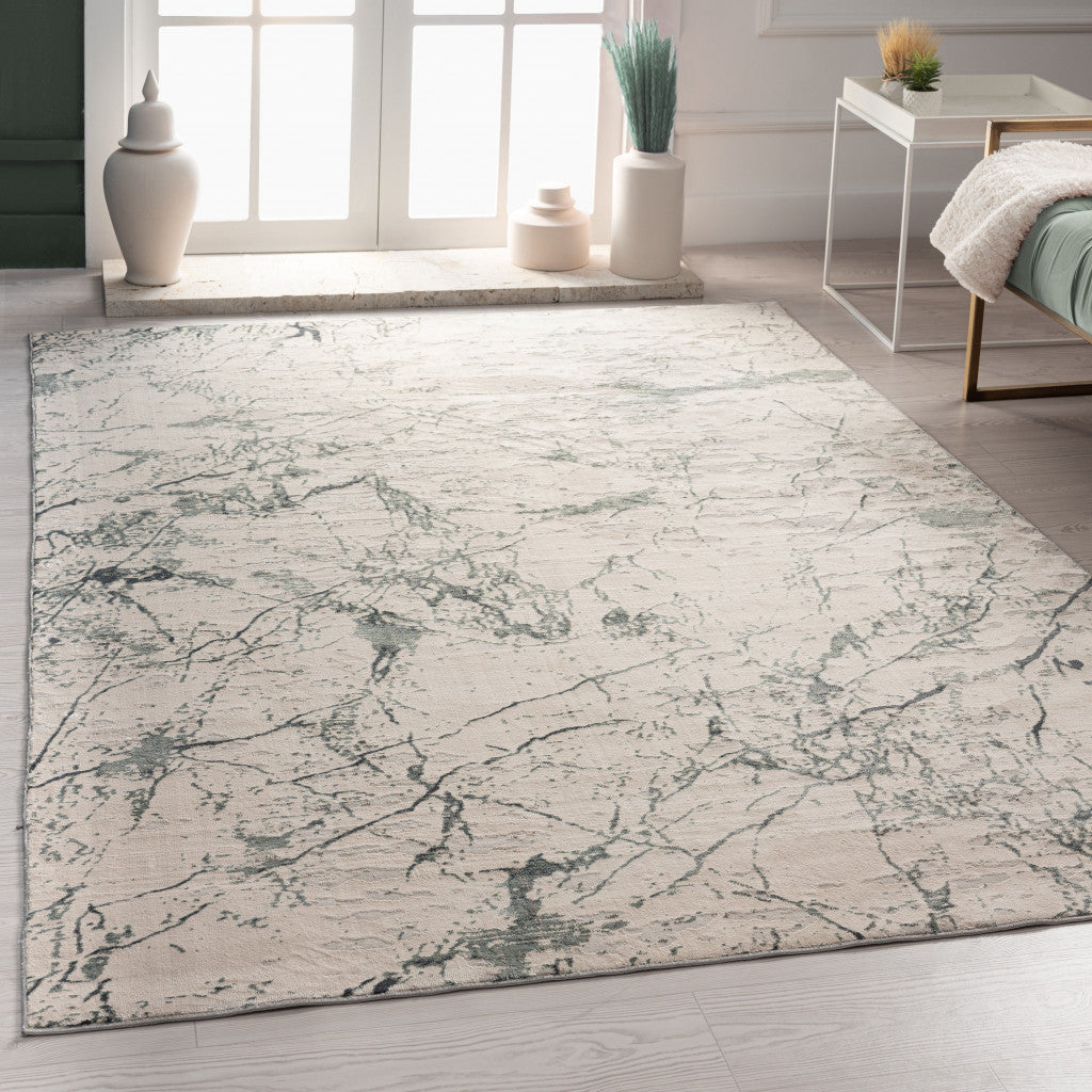 5' X 8' Ivory Abstract Area Rug