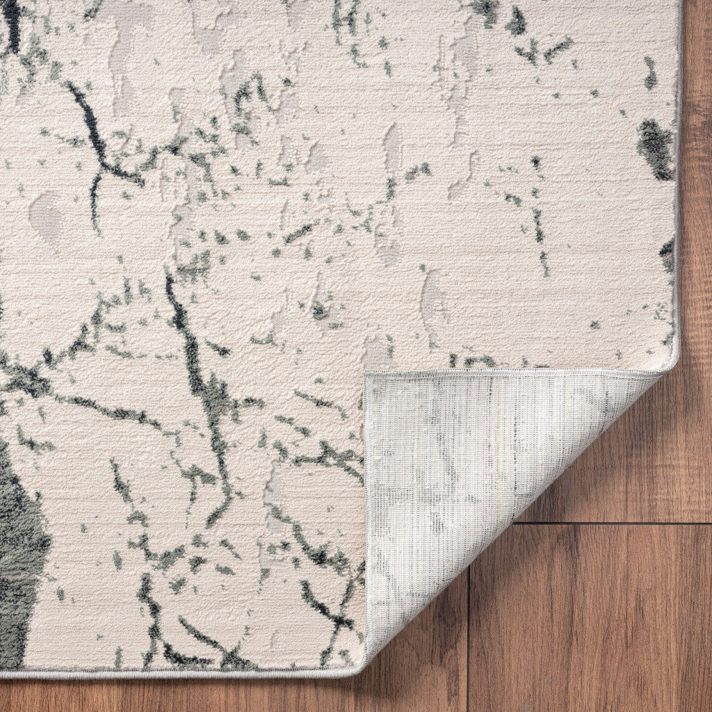 5' X 8' Ivory Abstract Area Rug