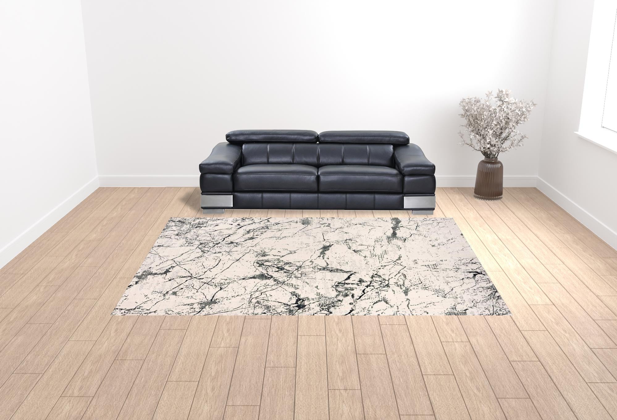 10' X 13' Ivory Abstract Area Rug