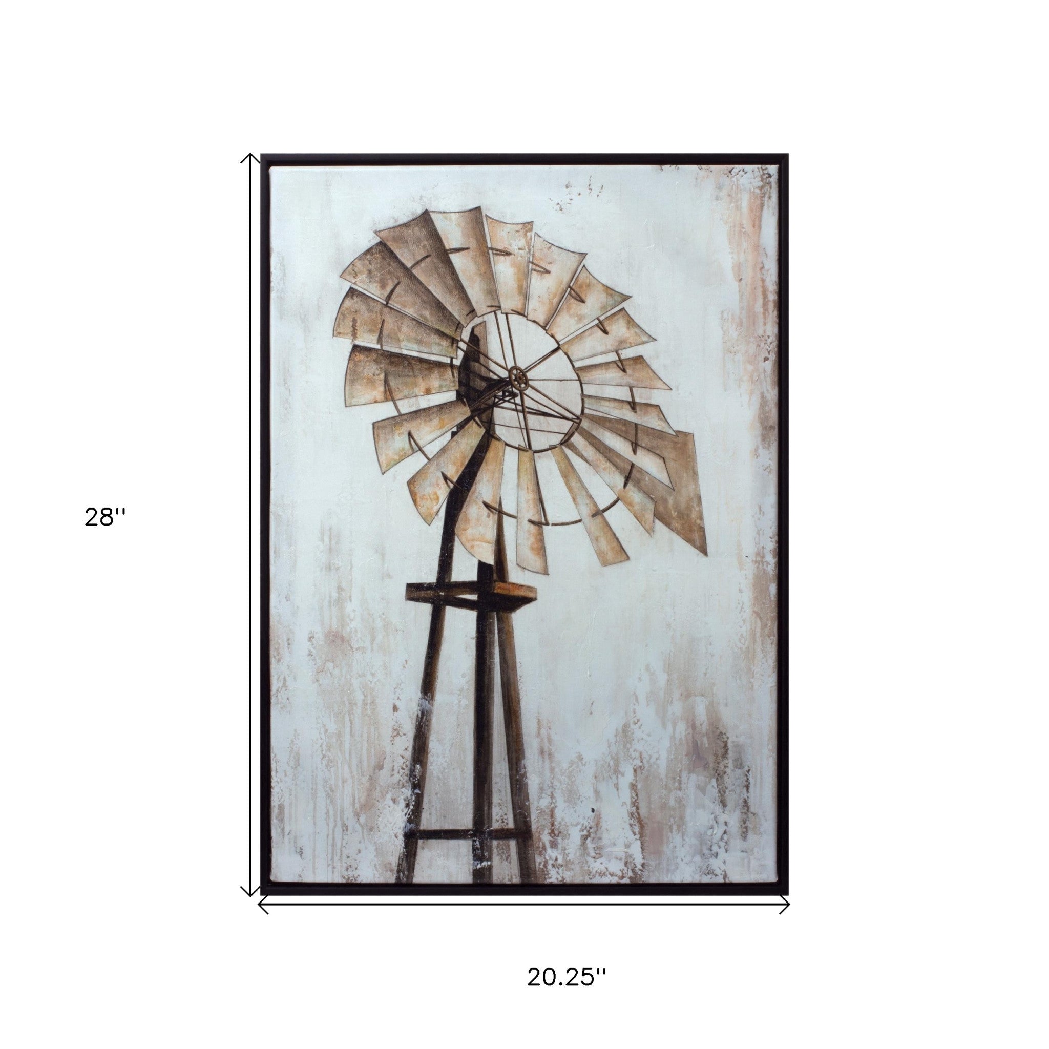 Brown Fabric Windmill Wall Decor