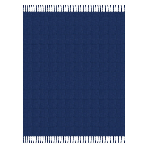 Blue Woven Cotton Solid Color Throw Blanket