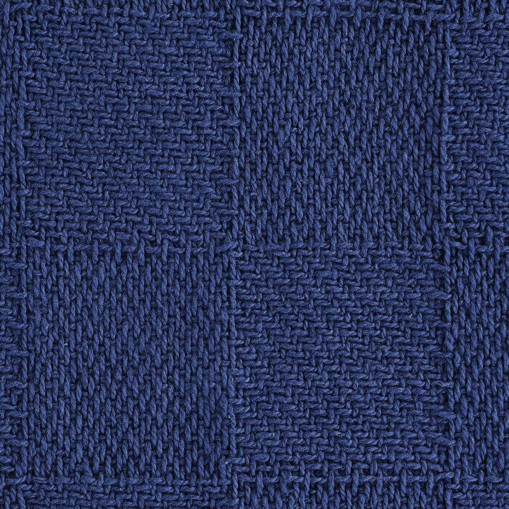 Blue Woven Cotton Solid Color Throw Blanket