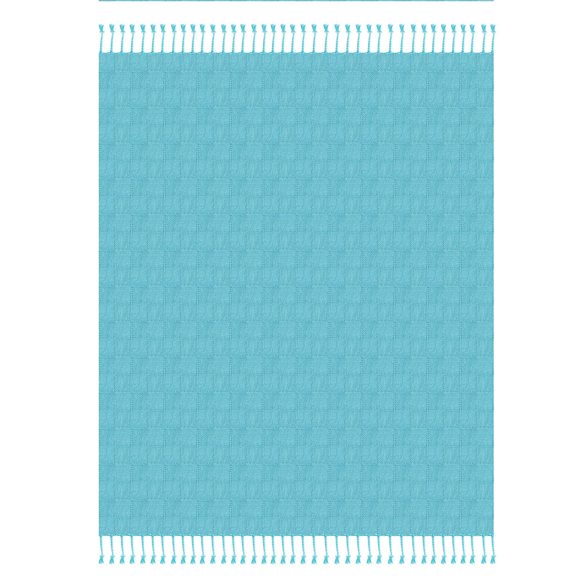 Blue Woven Cotton Solid Color Throw Blanket