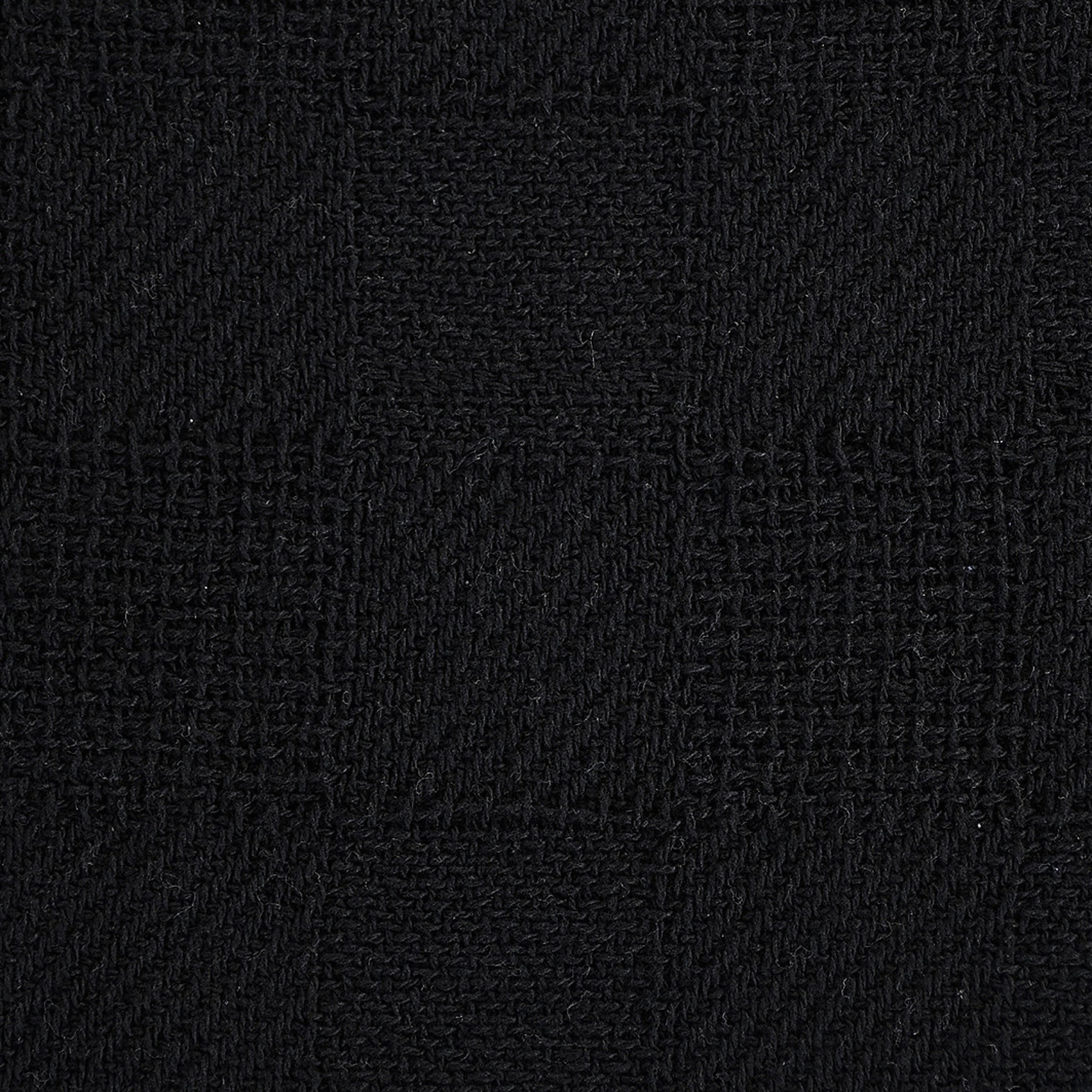 Black Woven Cotton Solid Color Throw Blanket