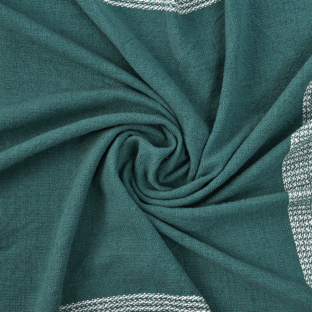 Green Woven Cotton Checkered Throw Blanket