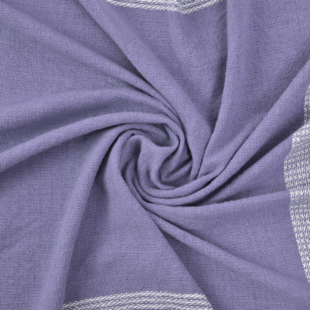 Purple Woven Cotton Checkered Throw Blanket