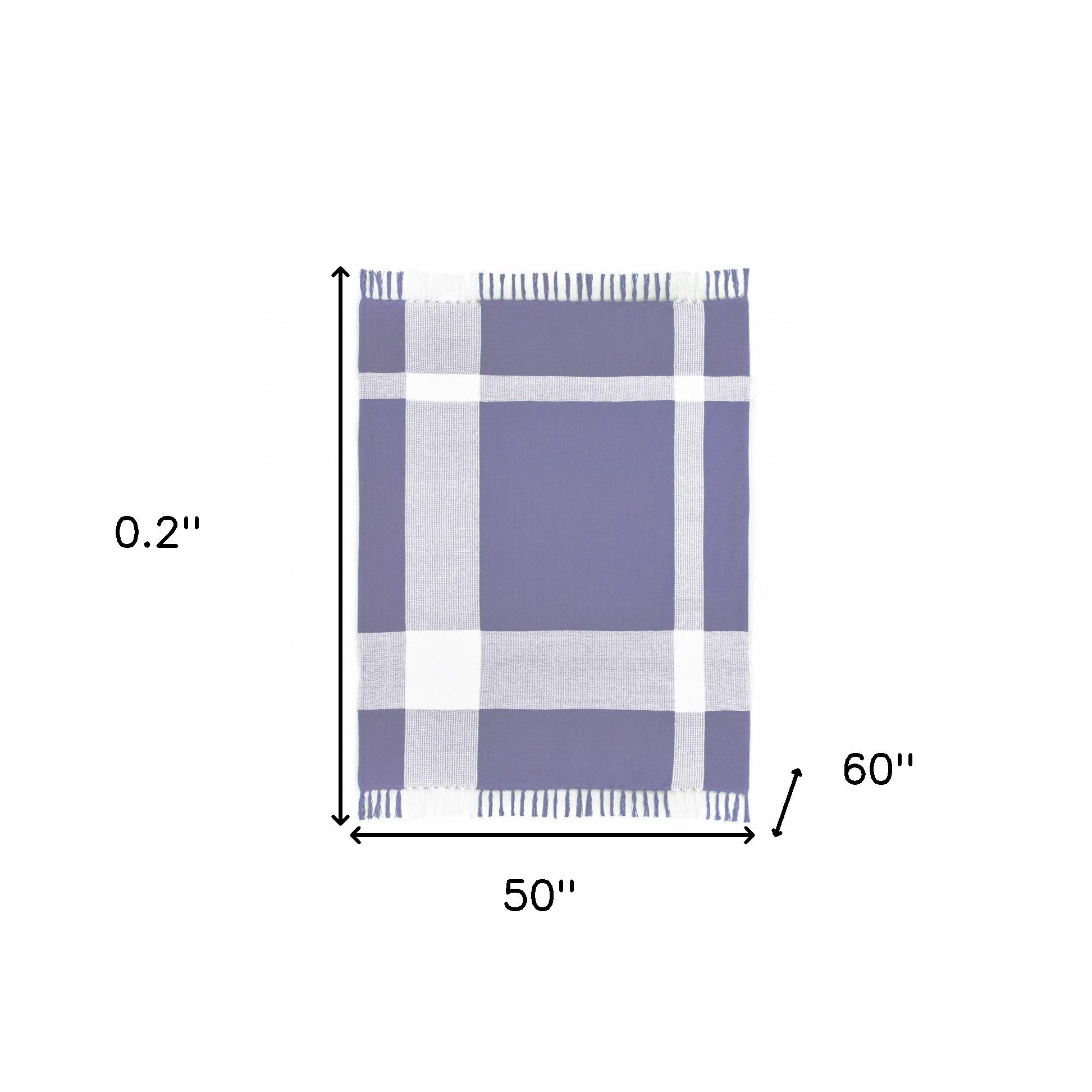 Purple Woven Cotton Checkered Throw Blanket