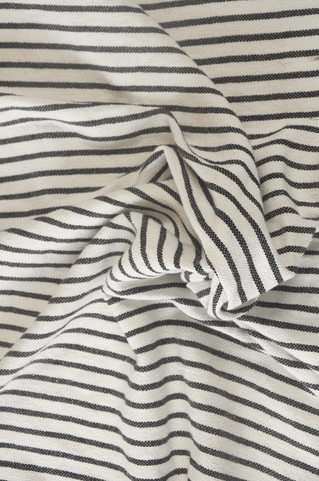 Black and White Woven Cotton Striped Throw Blanket