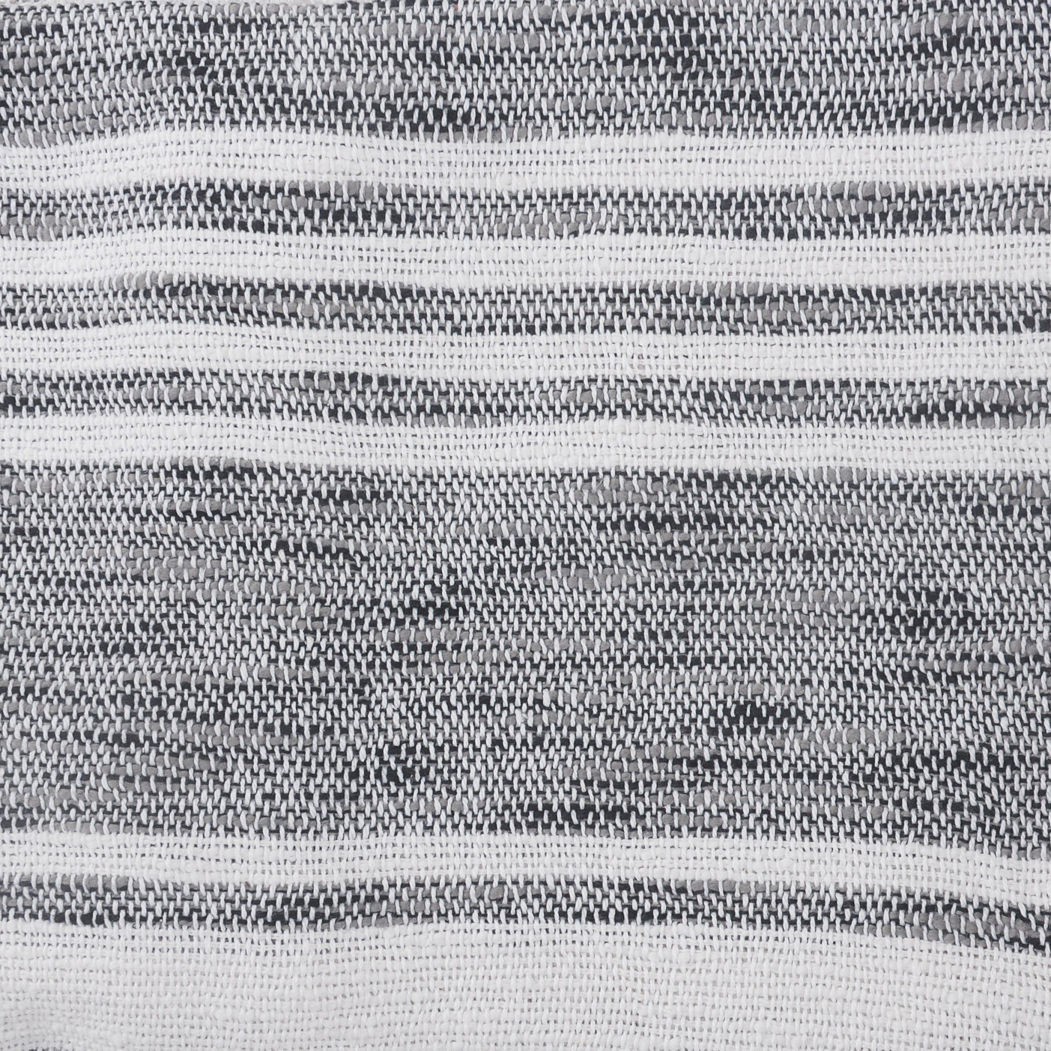 Gray and White Woven Cotton Striped Throw Blanket