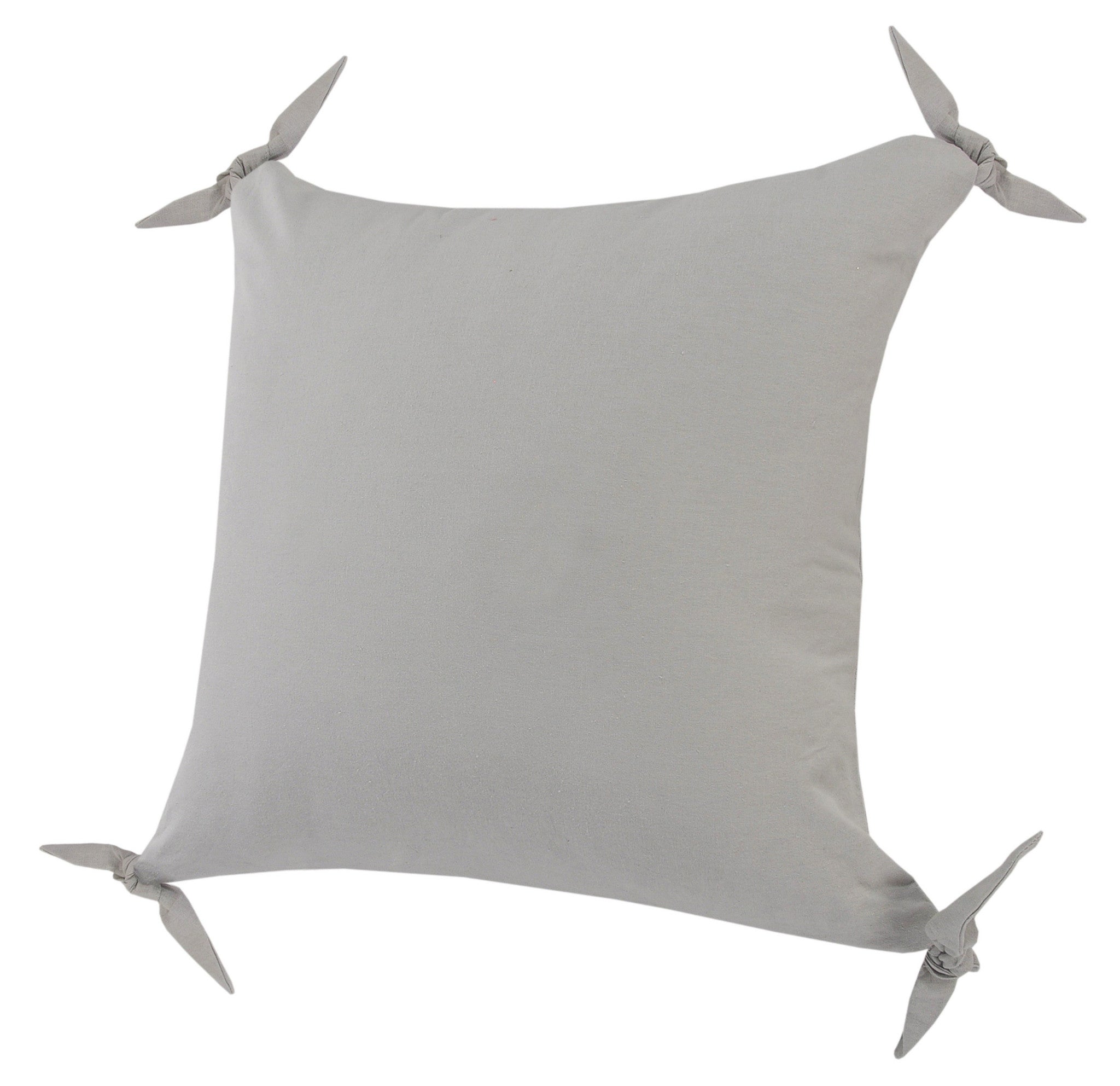 20" X 20" Light Gray 100% Cotton Zippered Pillow