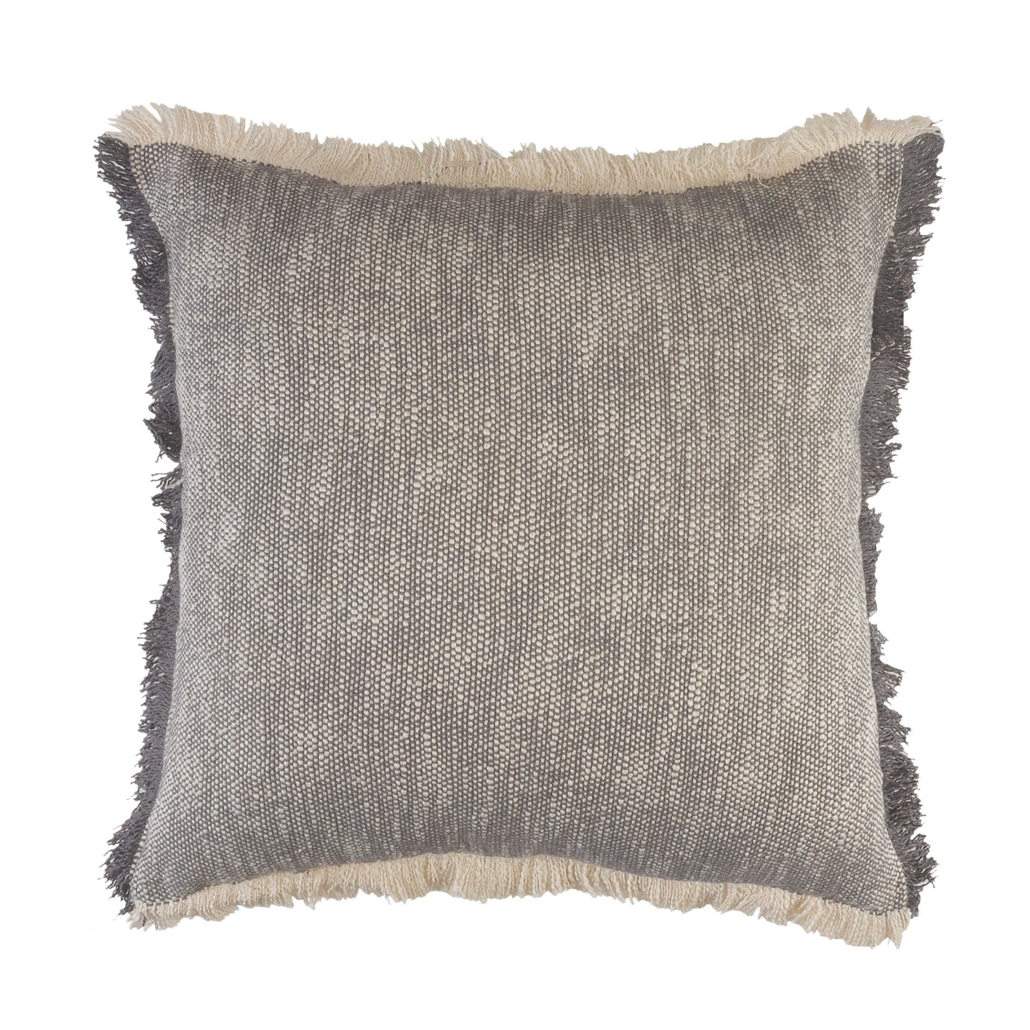 20" X 20" Gray And White 100% Cotton Abstract Zippered Pillow