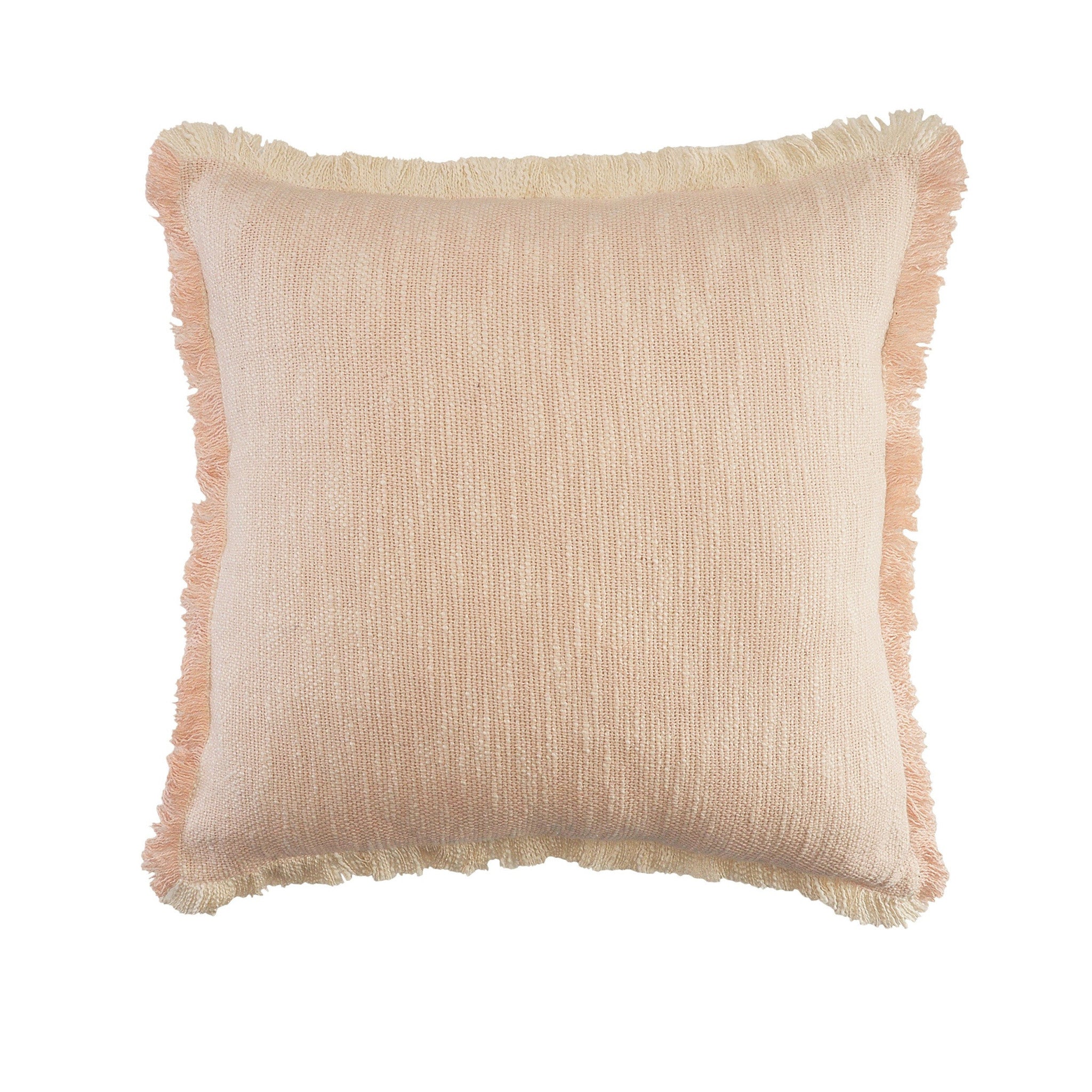 20" X 20" Light Pink And Cream 100% Cotton Abstract Zippered Pillow