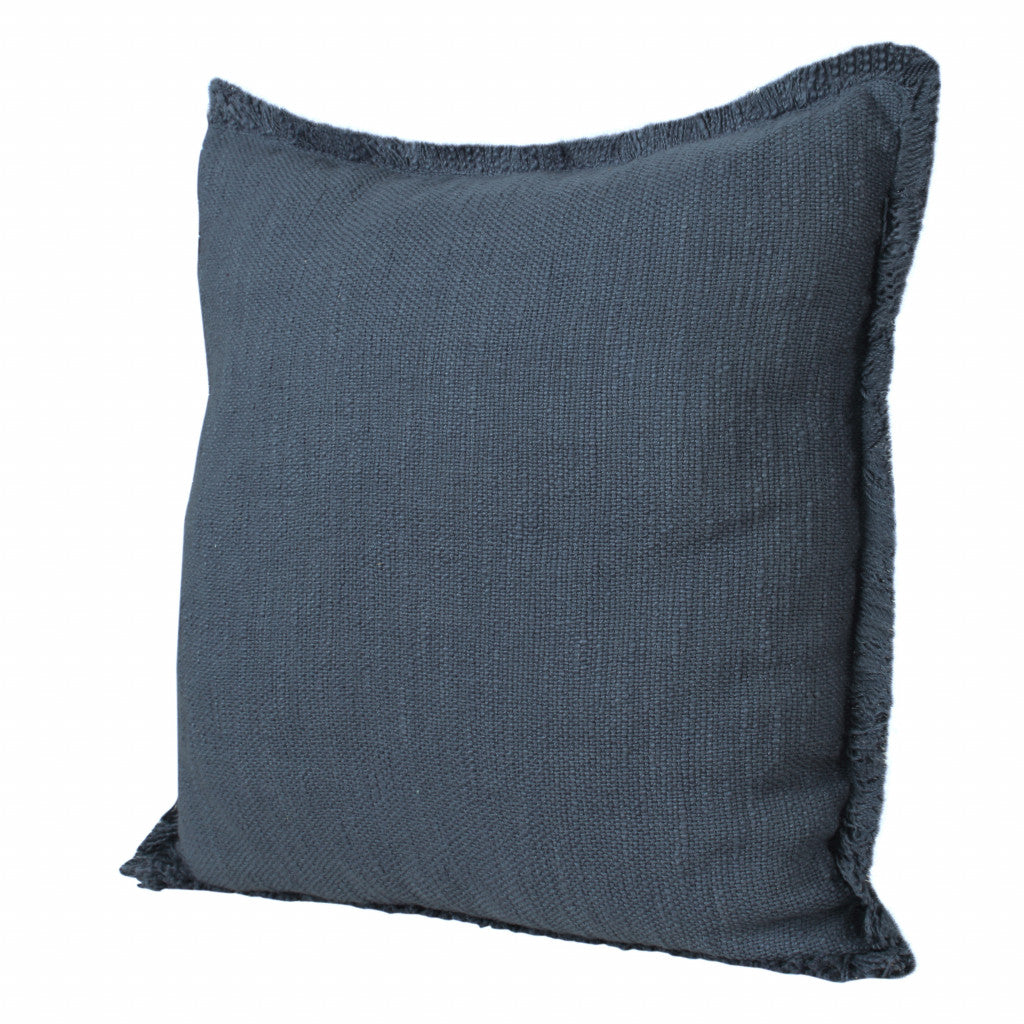 20" X 20" Navy Blue 100% Cotton Zippered Pillow