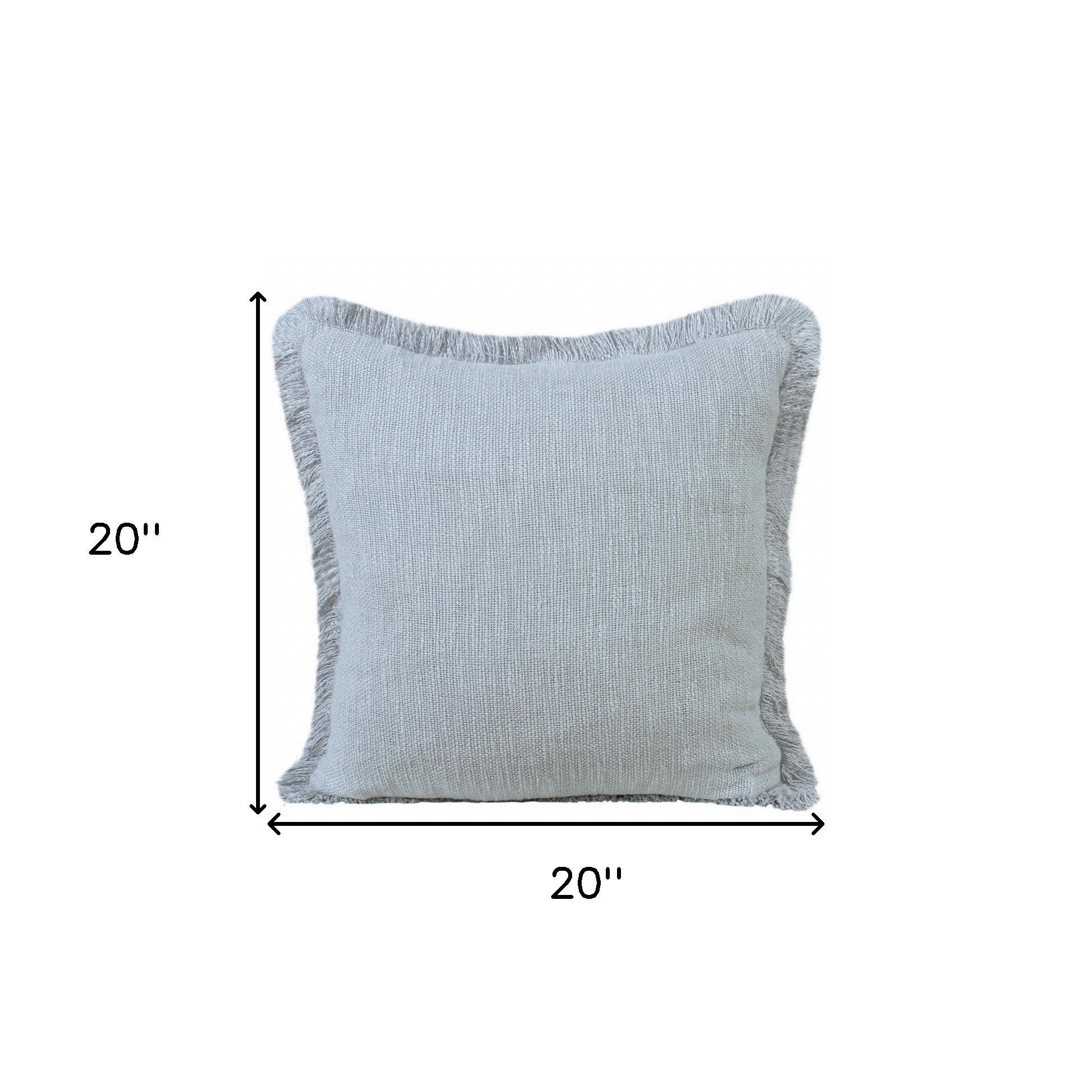 20" X 20" Micro Gray 100% Cotton Zippered Pillow