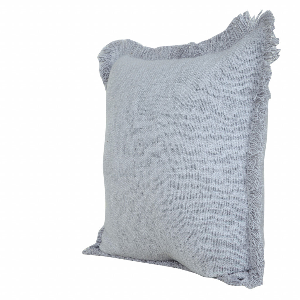 20" X 20" Micro Gray 100% Cotton Zippered Pillow