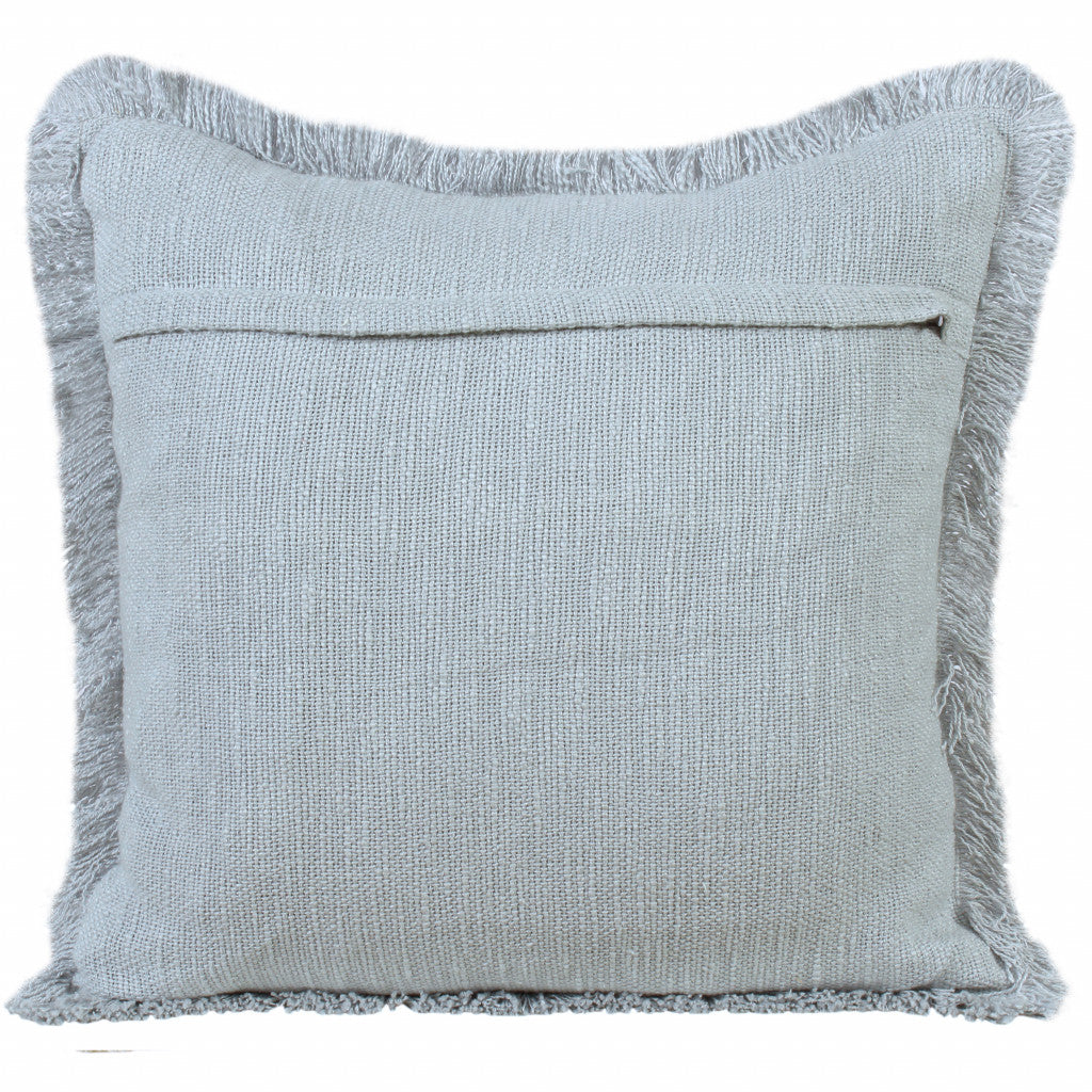 20" X 20" Micro Gray 100% Cotton Zippered Pillow