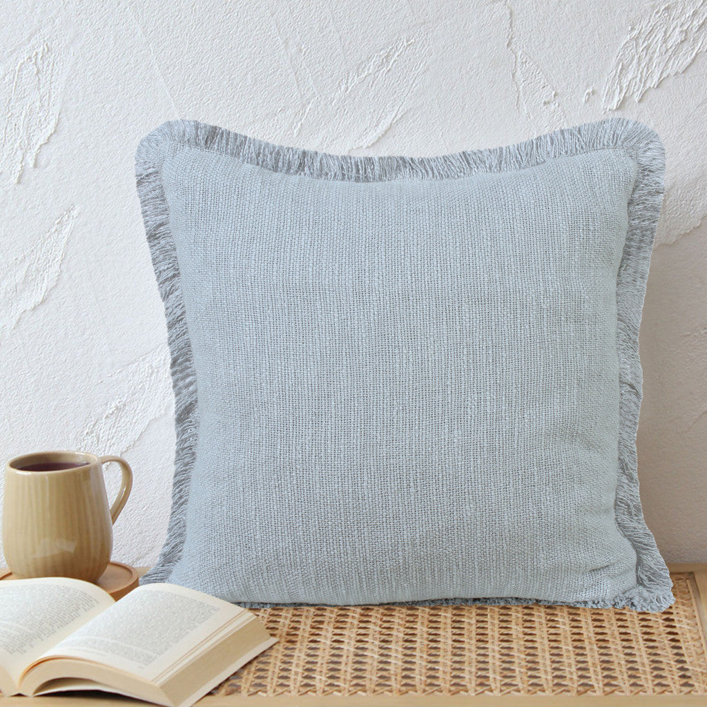 20" X 20" Micro Gray 100% Cotton Zippered Pillow