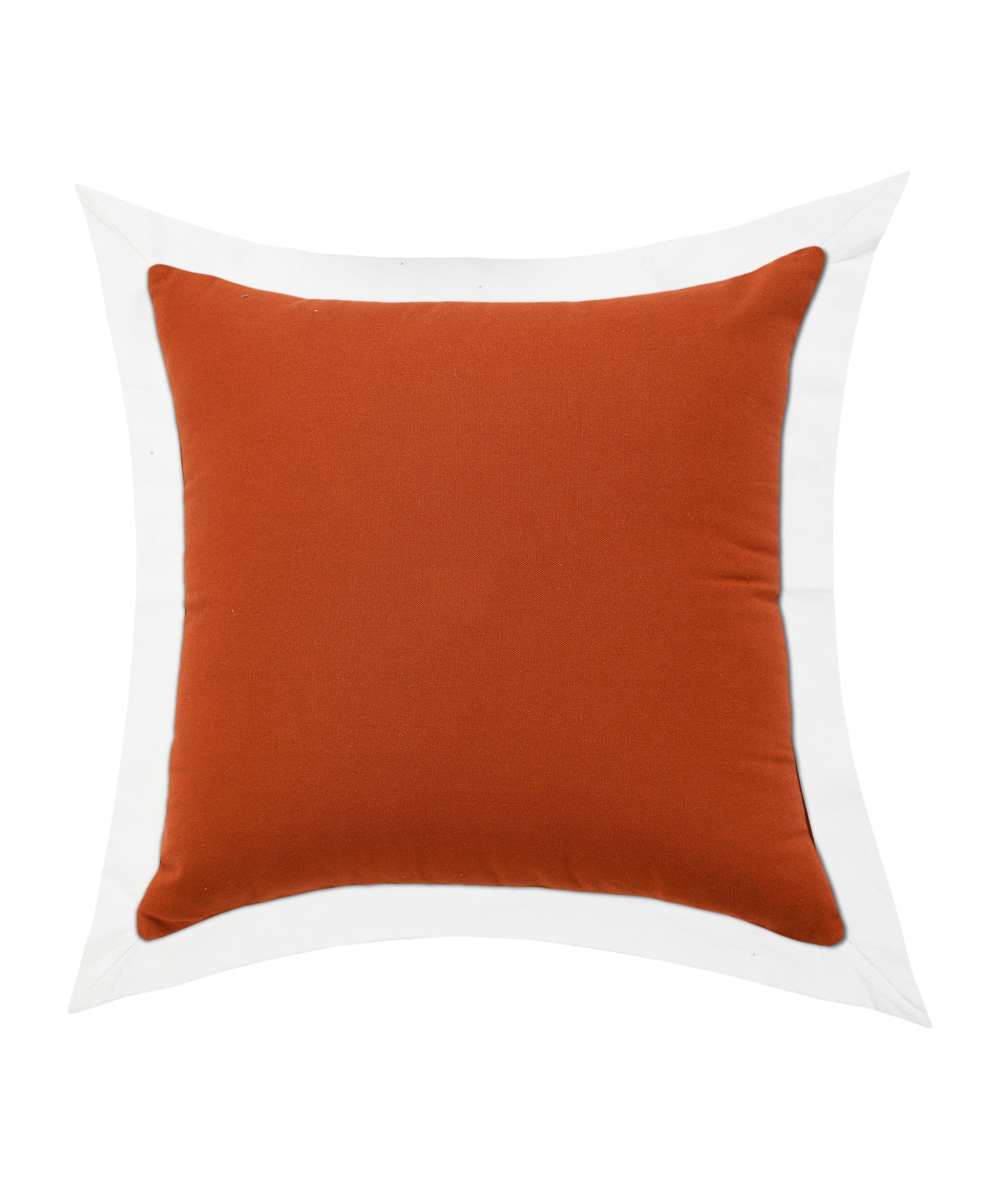 20" X 20" Cinnamon And White 100% Cotton Geometric Zippered Pillow