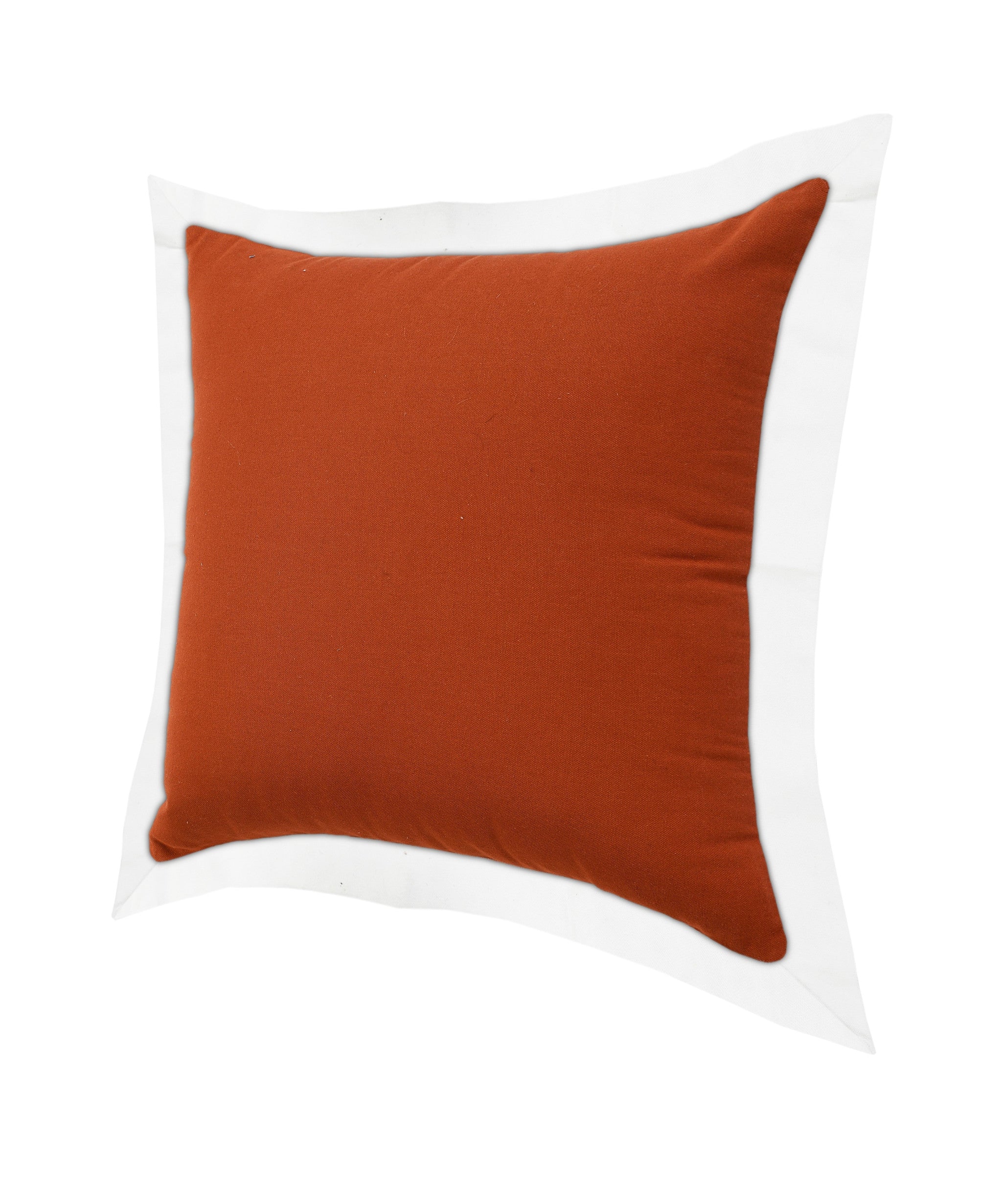 20" X 20" Cinnamon And White 100% Cotton Geometric Zippered Pillow