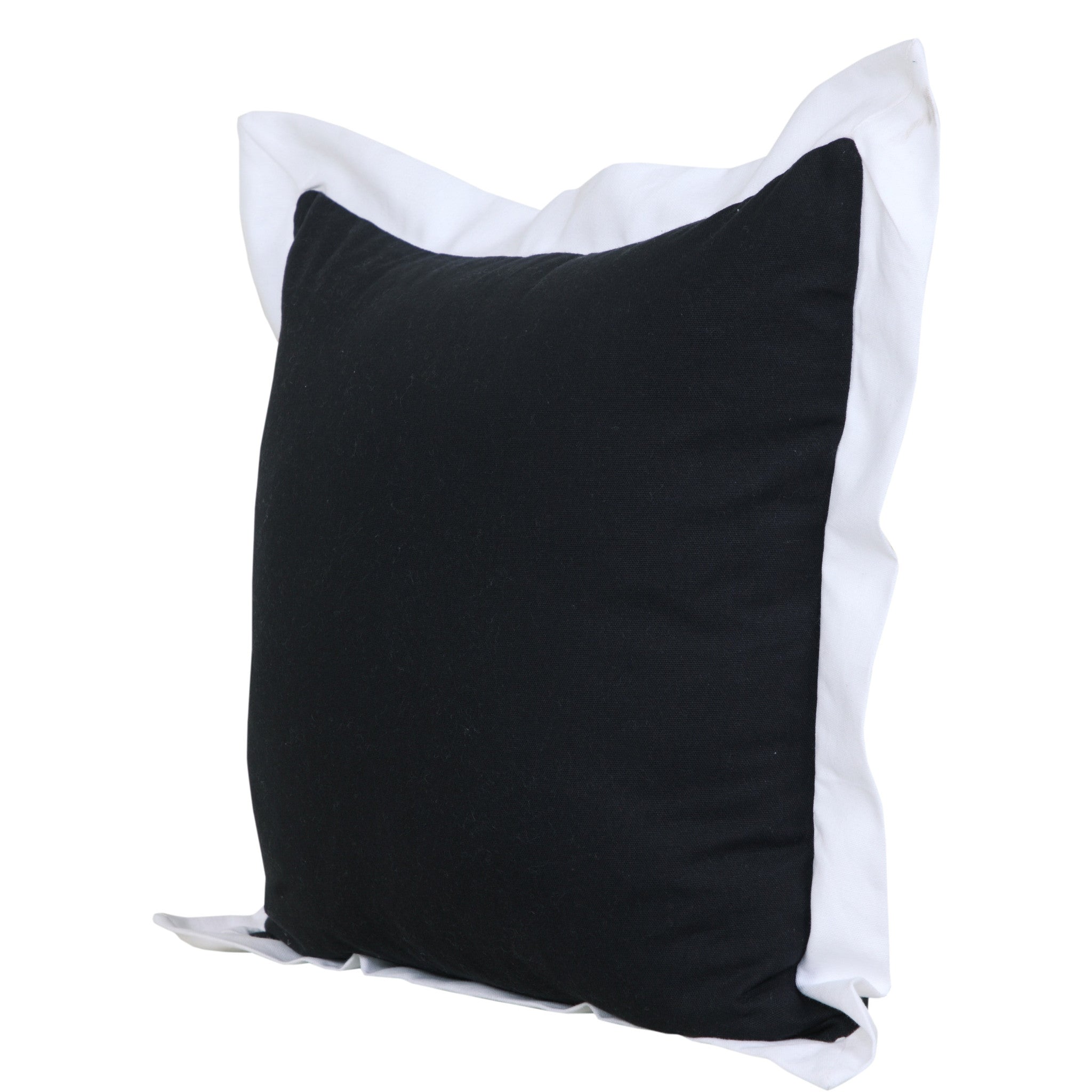 20" X 20" Black And White 100% Cotton Geometric Zippered Pillow