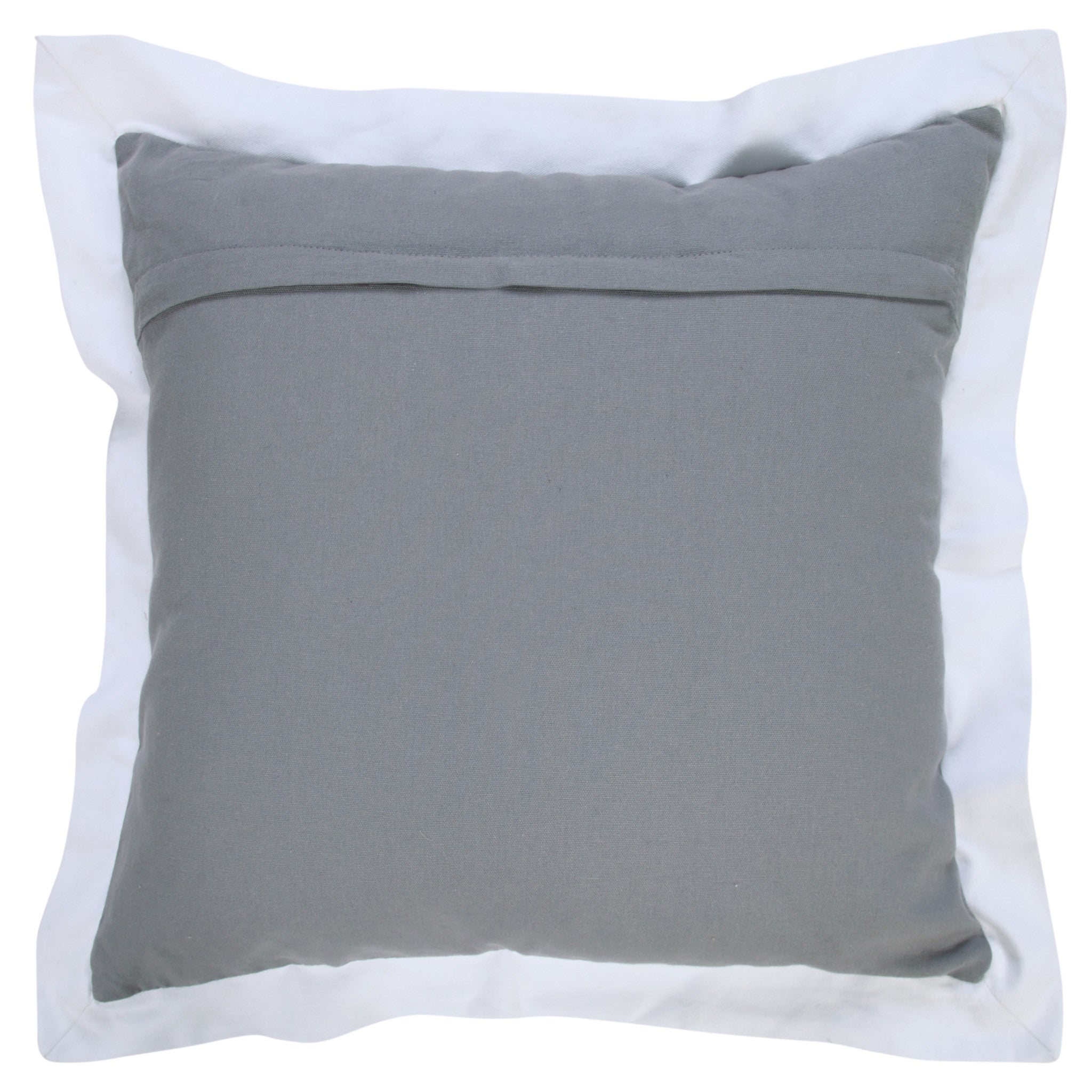 20" X 20" Gray And White 100% Cotton Geometric Zippered Pillow