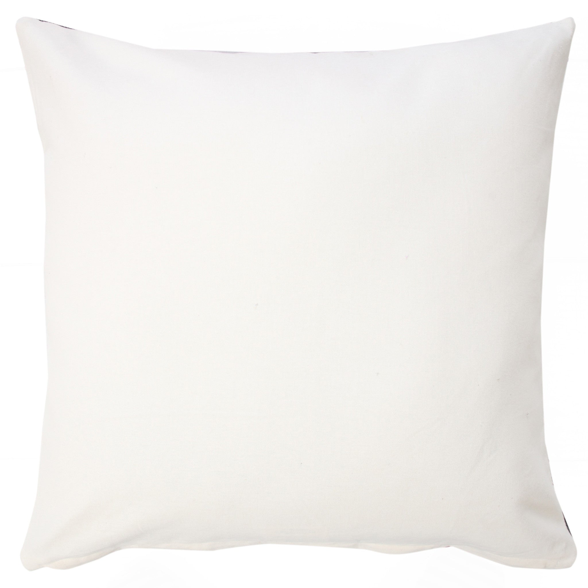 20" X 20" White And Black 100% Cotton Geometric Zippered Pillow