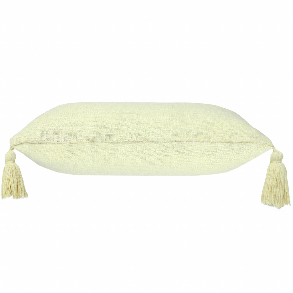 20" X 20" Light Yellow 100% Cotton Zippered Pillow