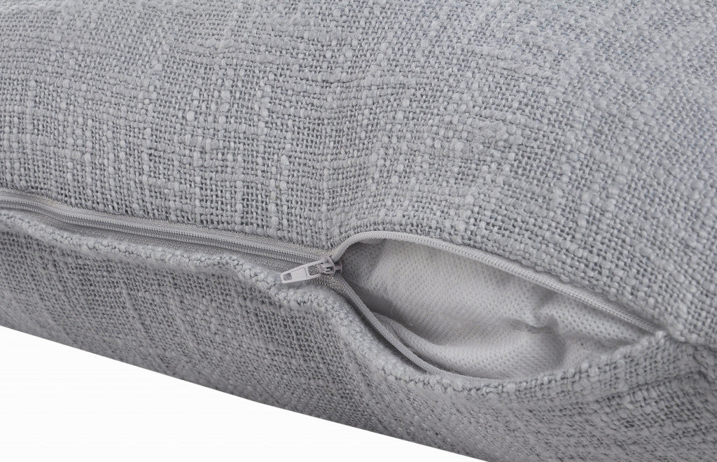 20" X 20" Light Gray 100% Cotton Zippered Pillow