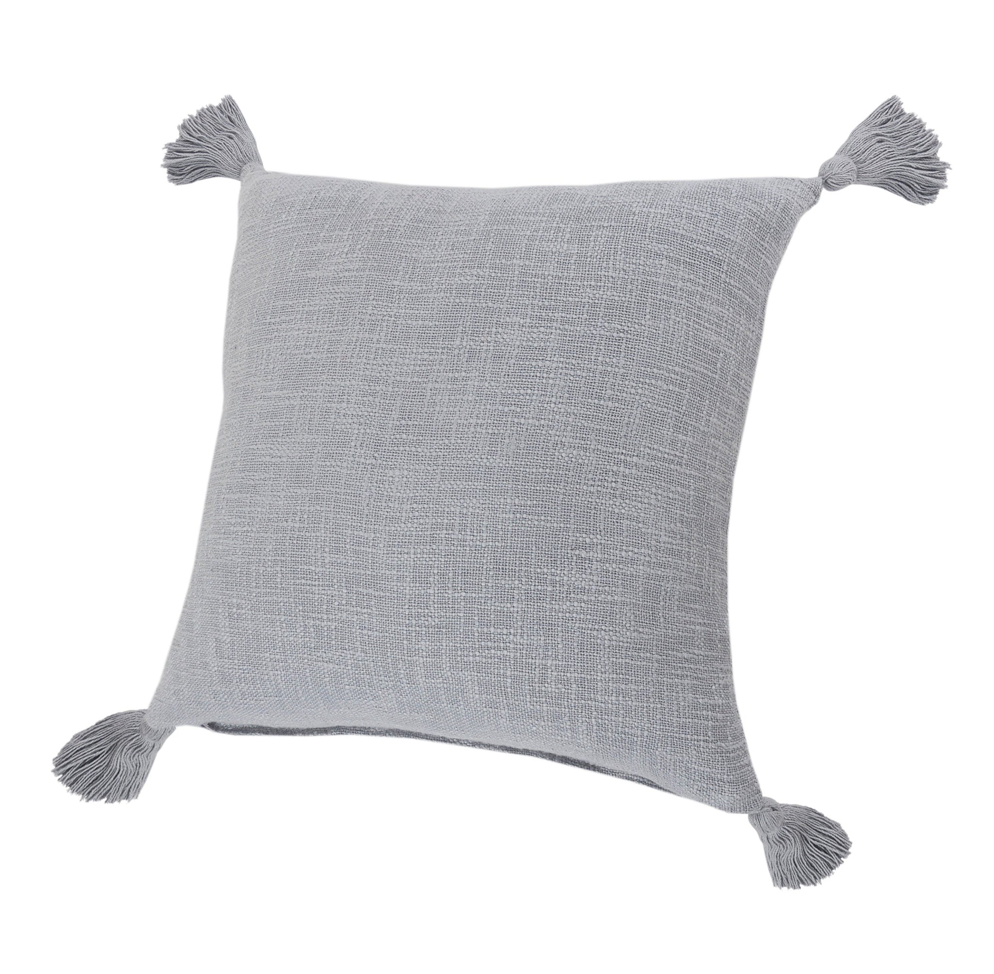 20" X 20" Light Gray 100% Cotton Zippered Pillow