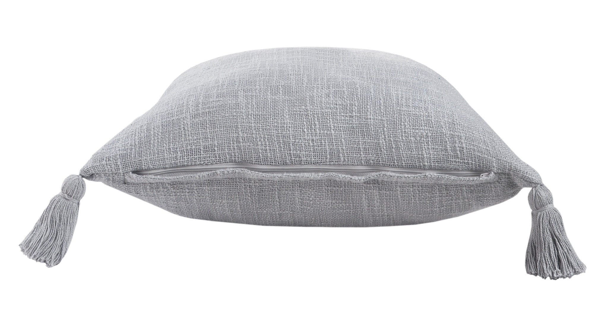 20" X 20" Light Gray 100% Cotton Zippered Pillow