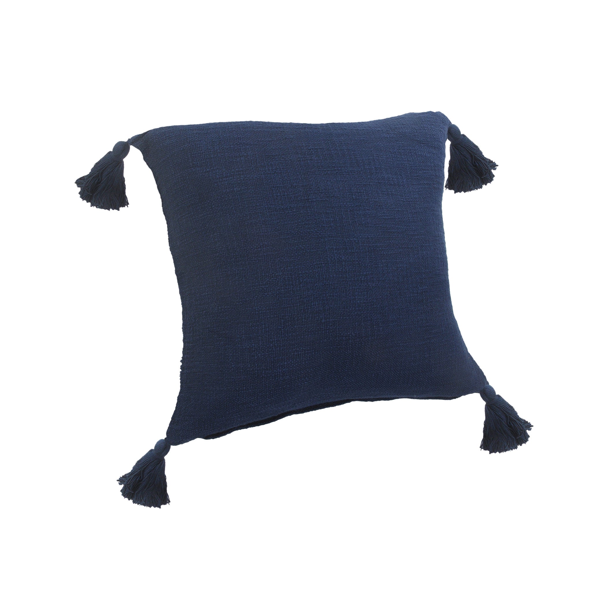 20" X 20" Navy Blue 100% Cotton Zippered Pillow