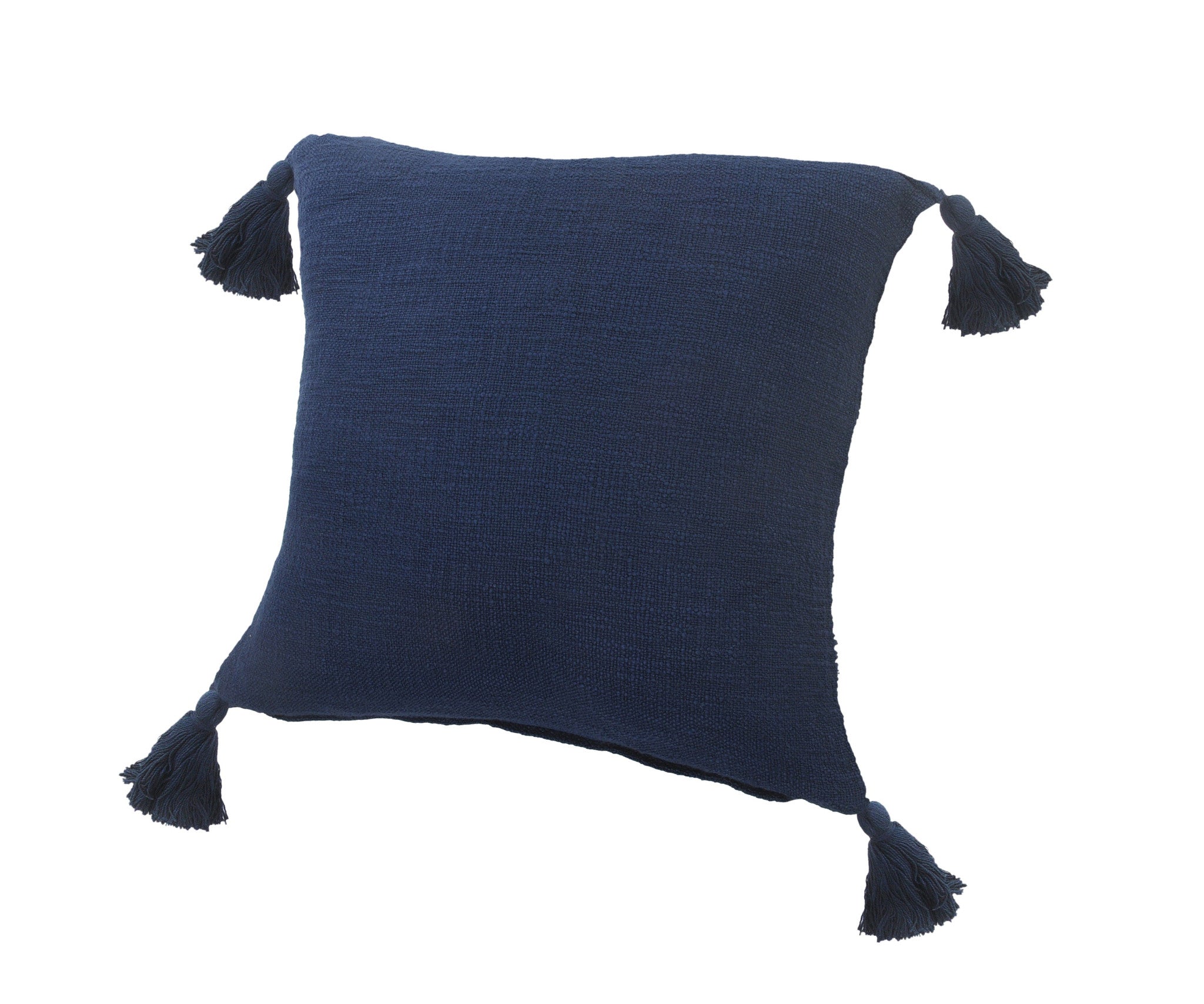 20" X 20" Navy Blue 100% Cotton Zippered Pillow