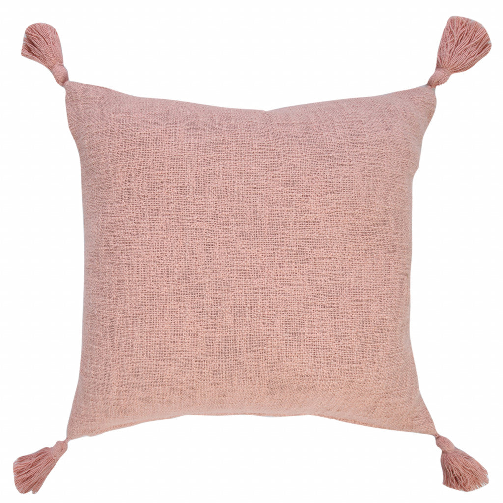 20" X 20" Light Pink 100% Cotton Zippered Pillow