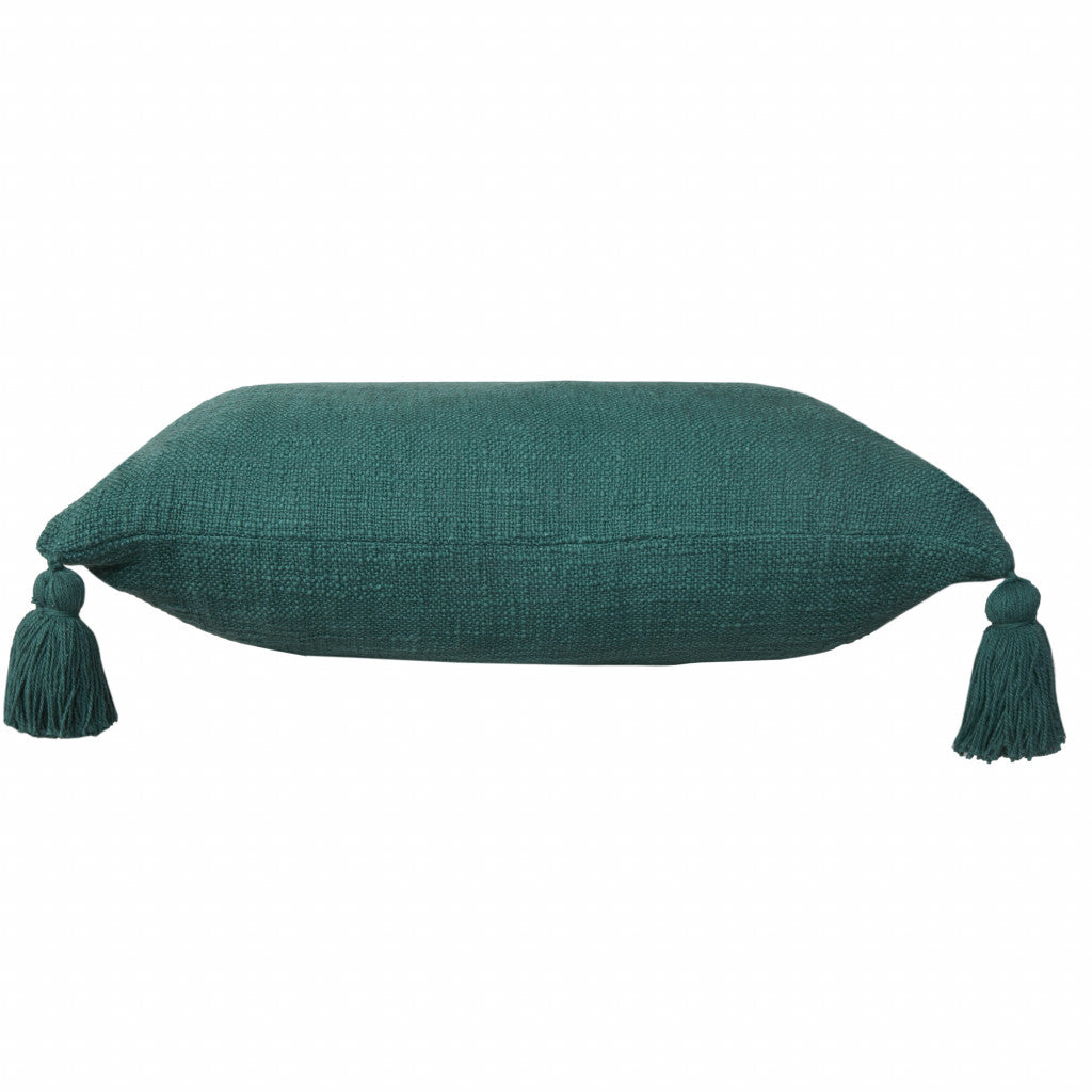 20" X 20" Emerald Green 100% Cotton Zippered Pillow