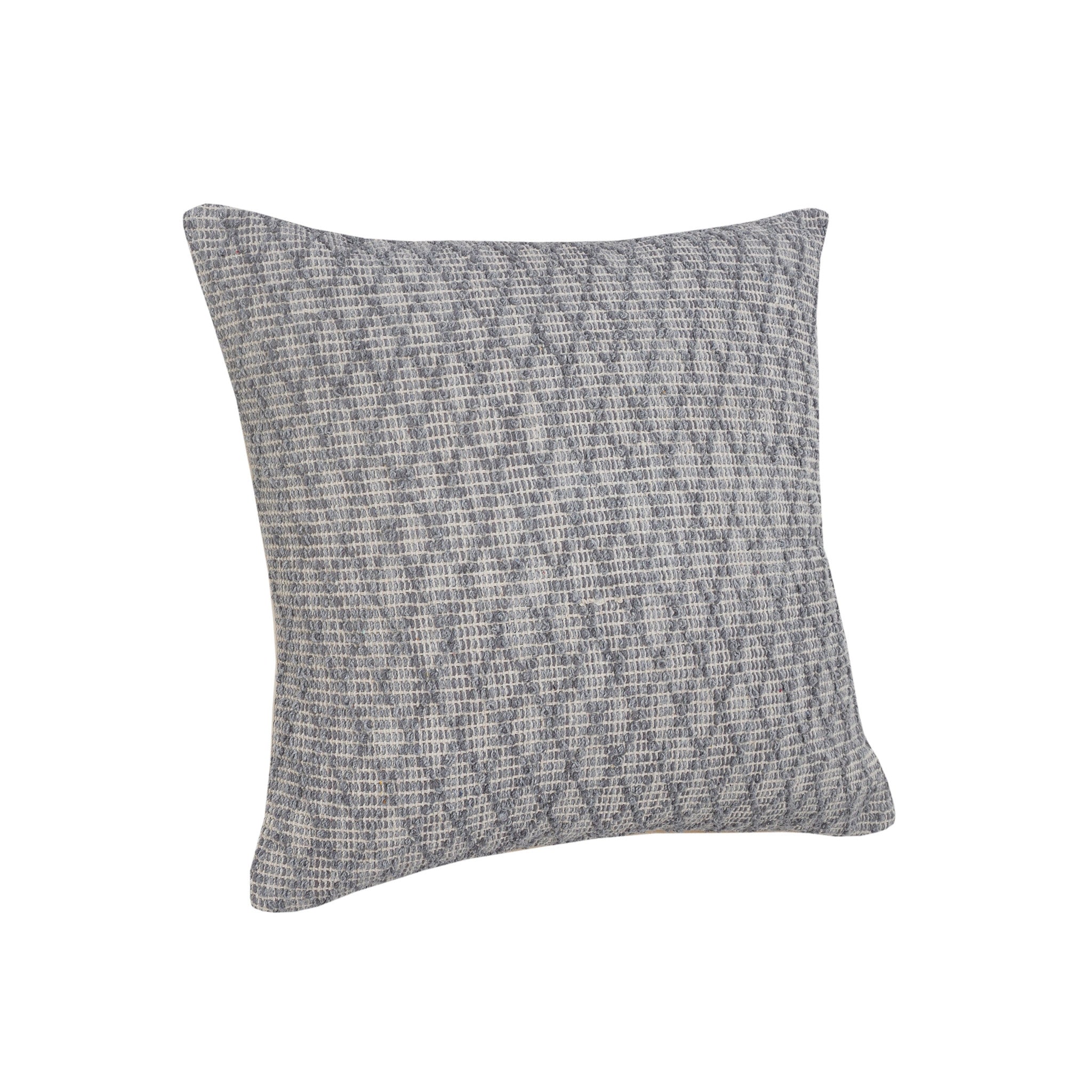 20" X 20" Gray 100% Cotton Geometric Zippered Pillow