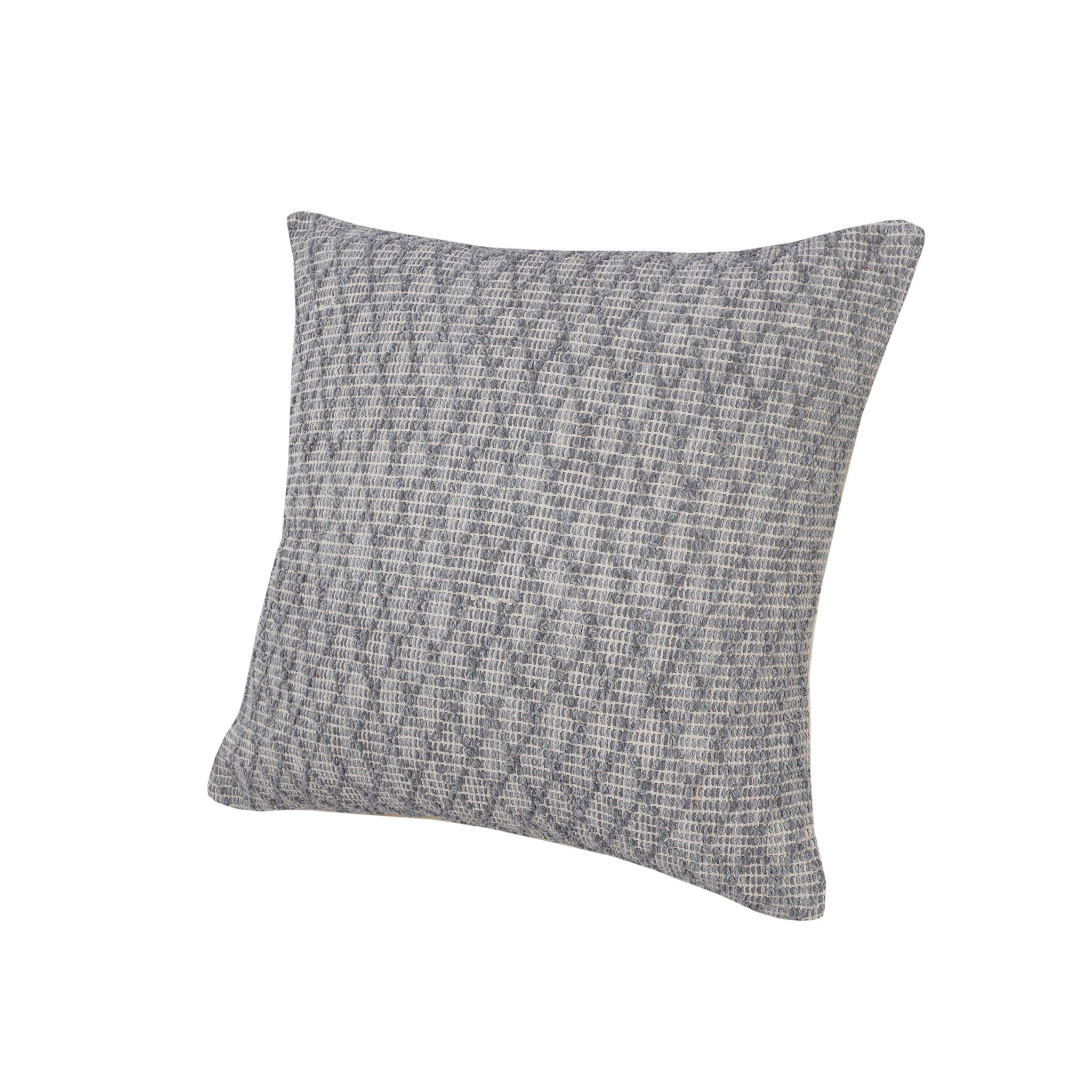 20" X 20" Gray 100% Cotton Geometric Zippered Pillow