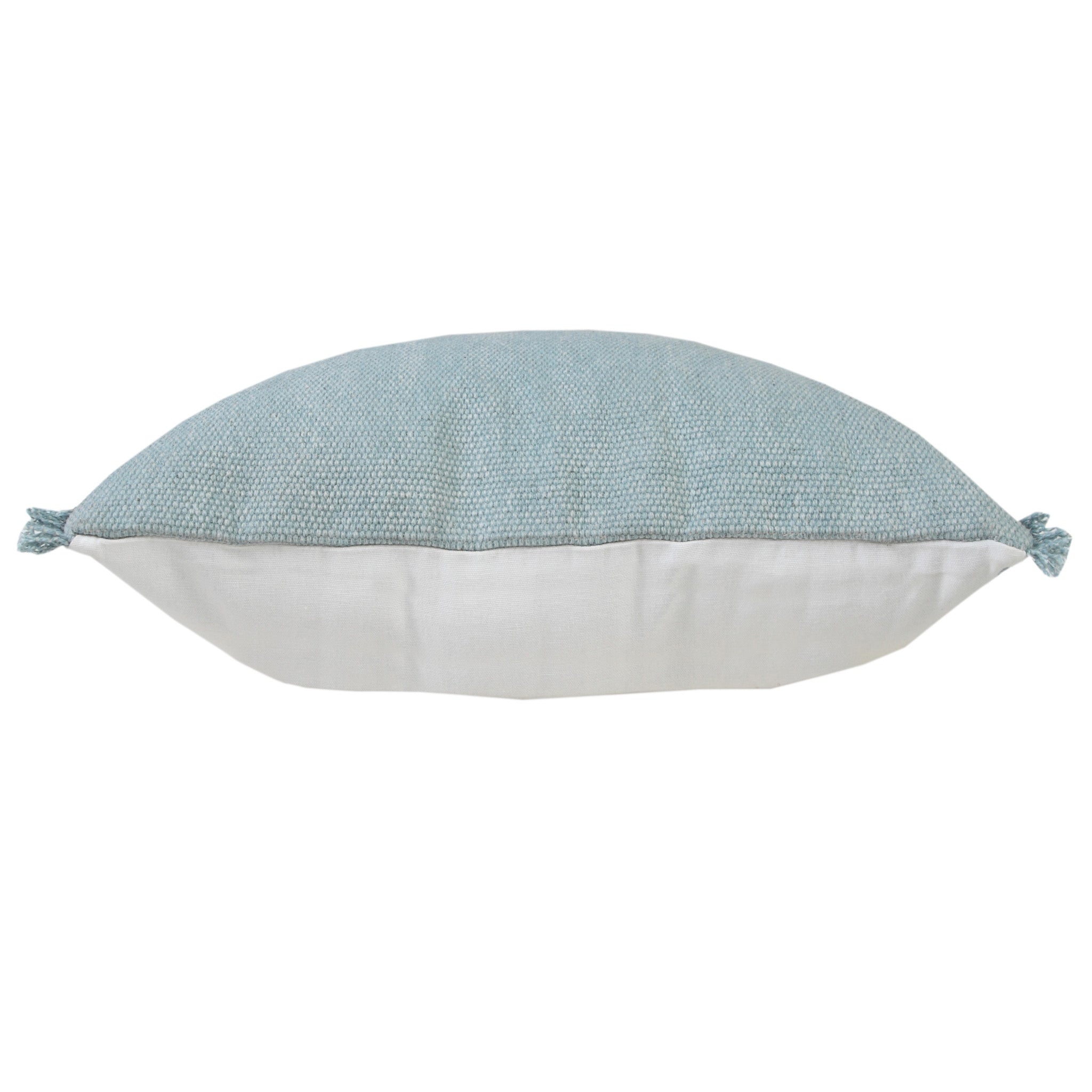 20" X 20" Corydalis Blue And Light Blue 100% Cotton Zippered Pillow