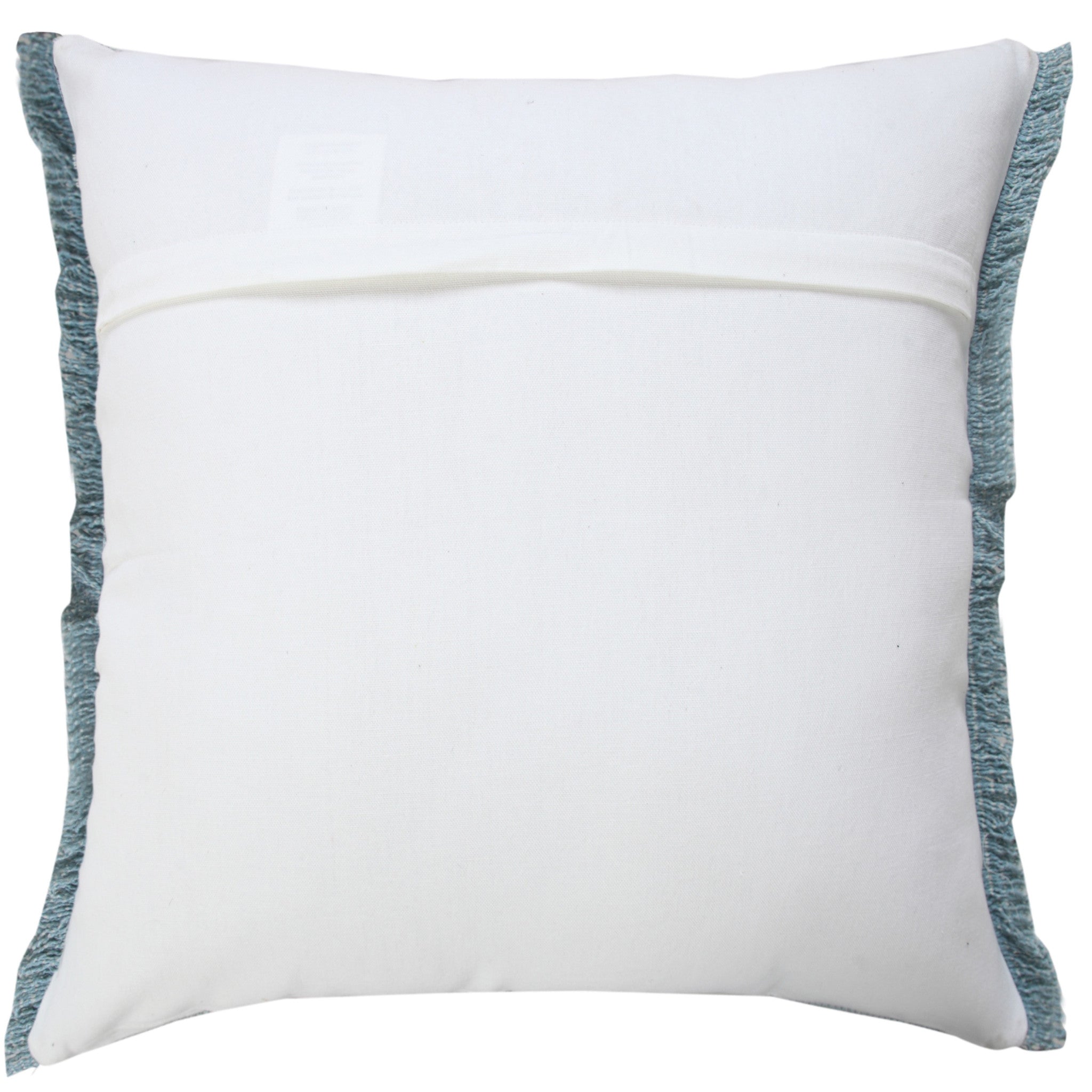 20" X 20" Corydalis Blue And Light Blue 100% Cotton Zippered Pillow