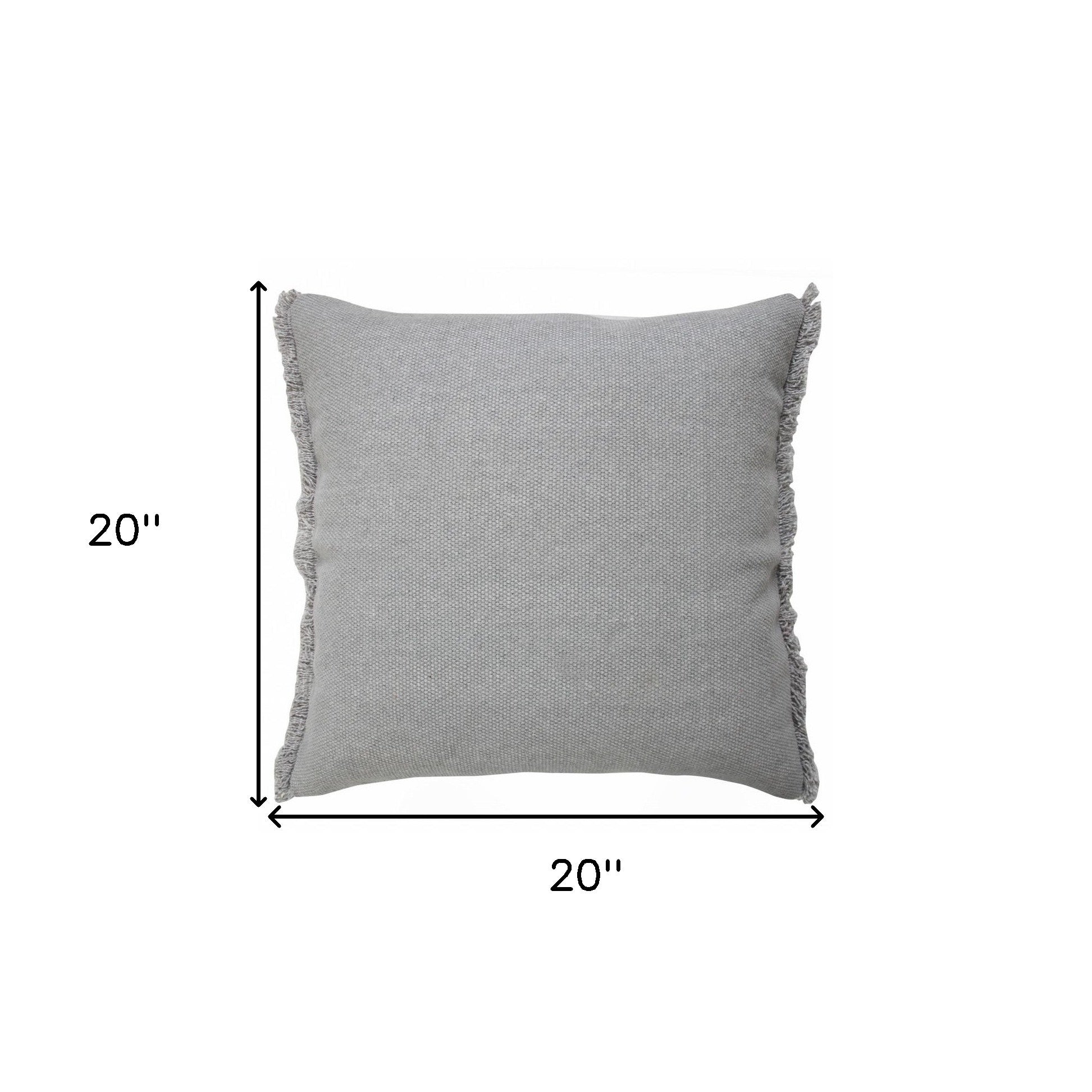 20" X 20" Microchip Gray And Light Gray 100% Cotton Zippered Pillow