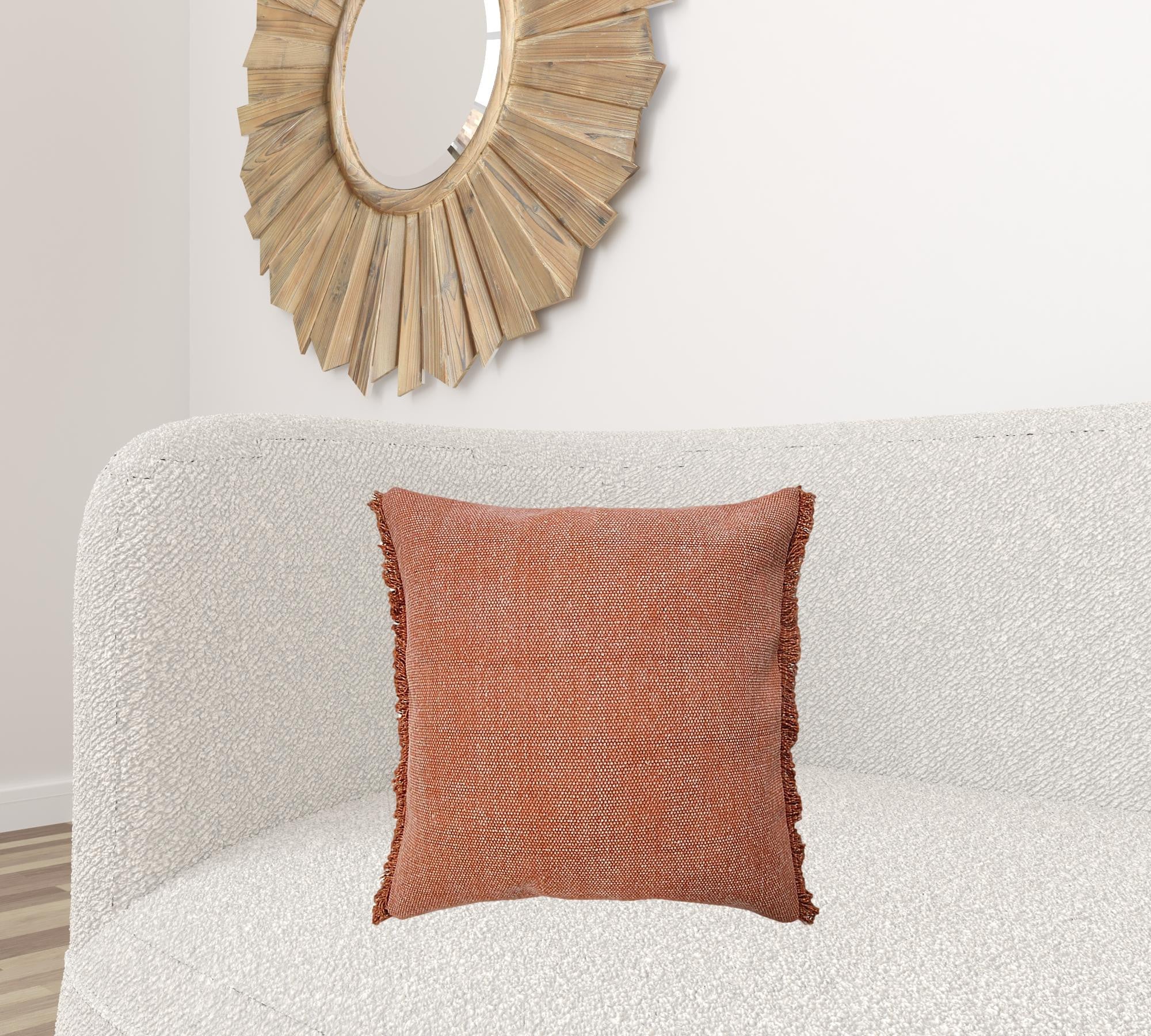 20" X 20" Adobe Clay 100% Cotton Zippered Pillow