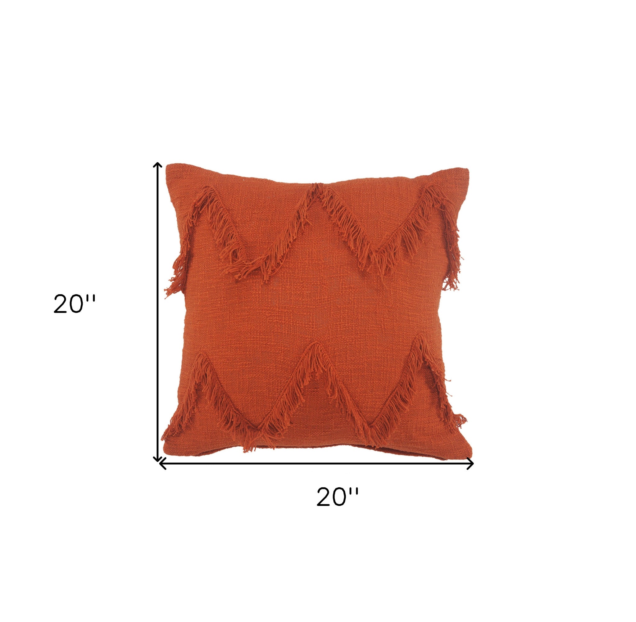 20" X 20" Cinnamon Orange 100% Cotton Zippered Pillow