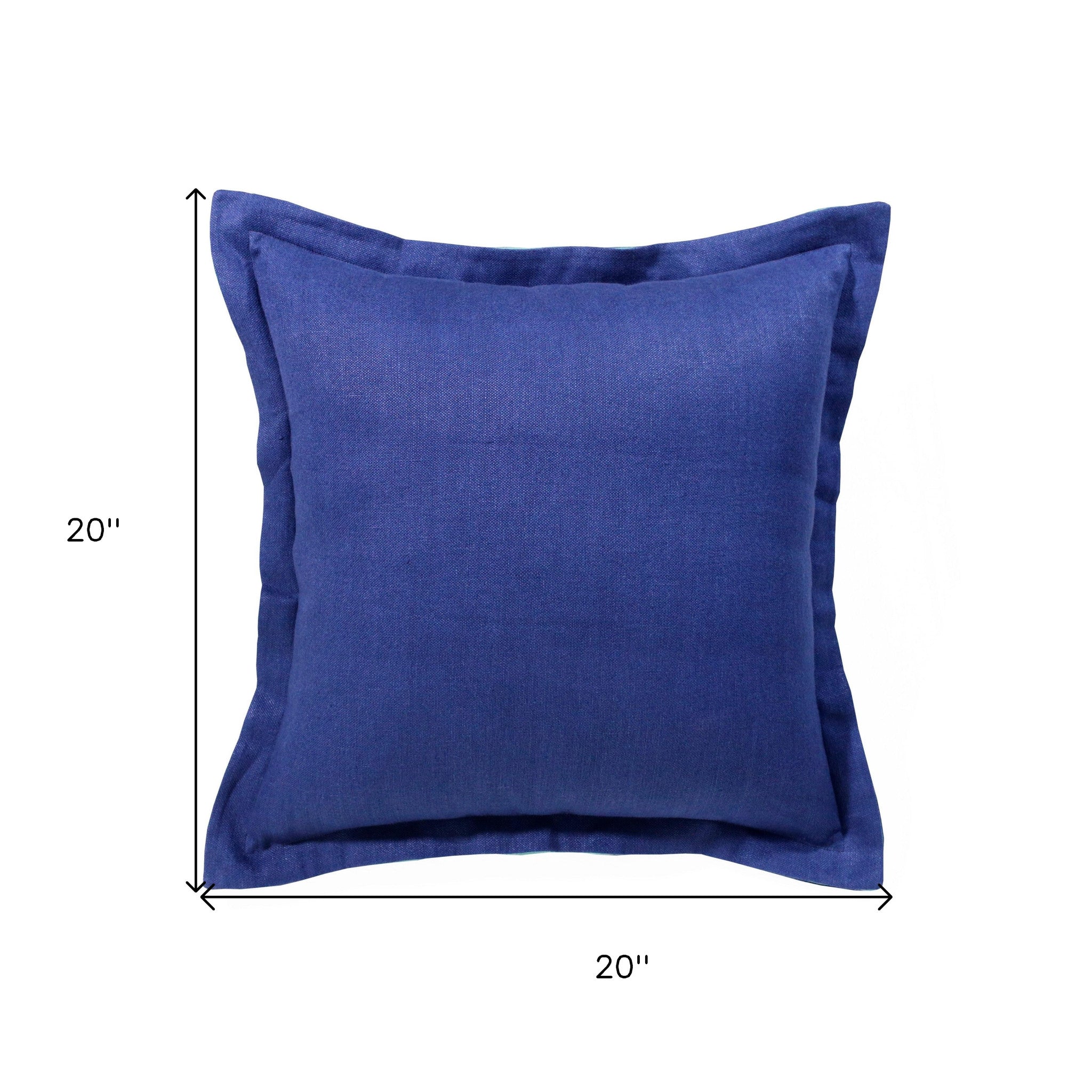 20" X 20" Navy Linen Zippered Pillow