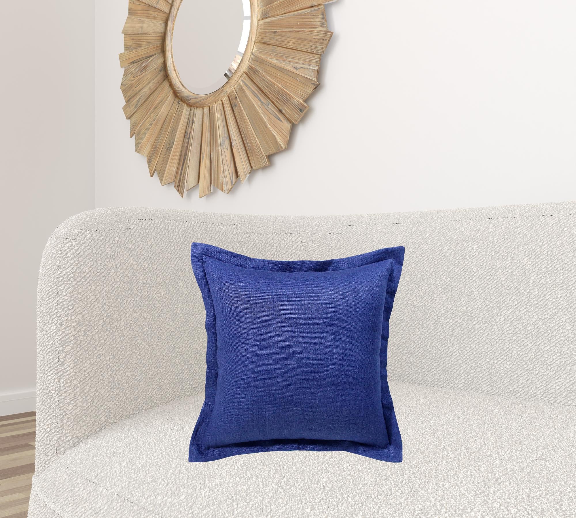 20" X 20" Navy Linen Zippered Pillow