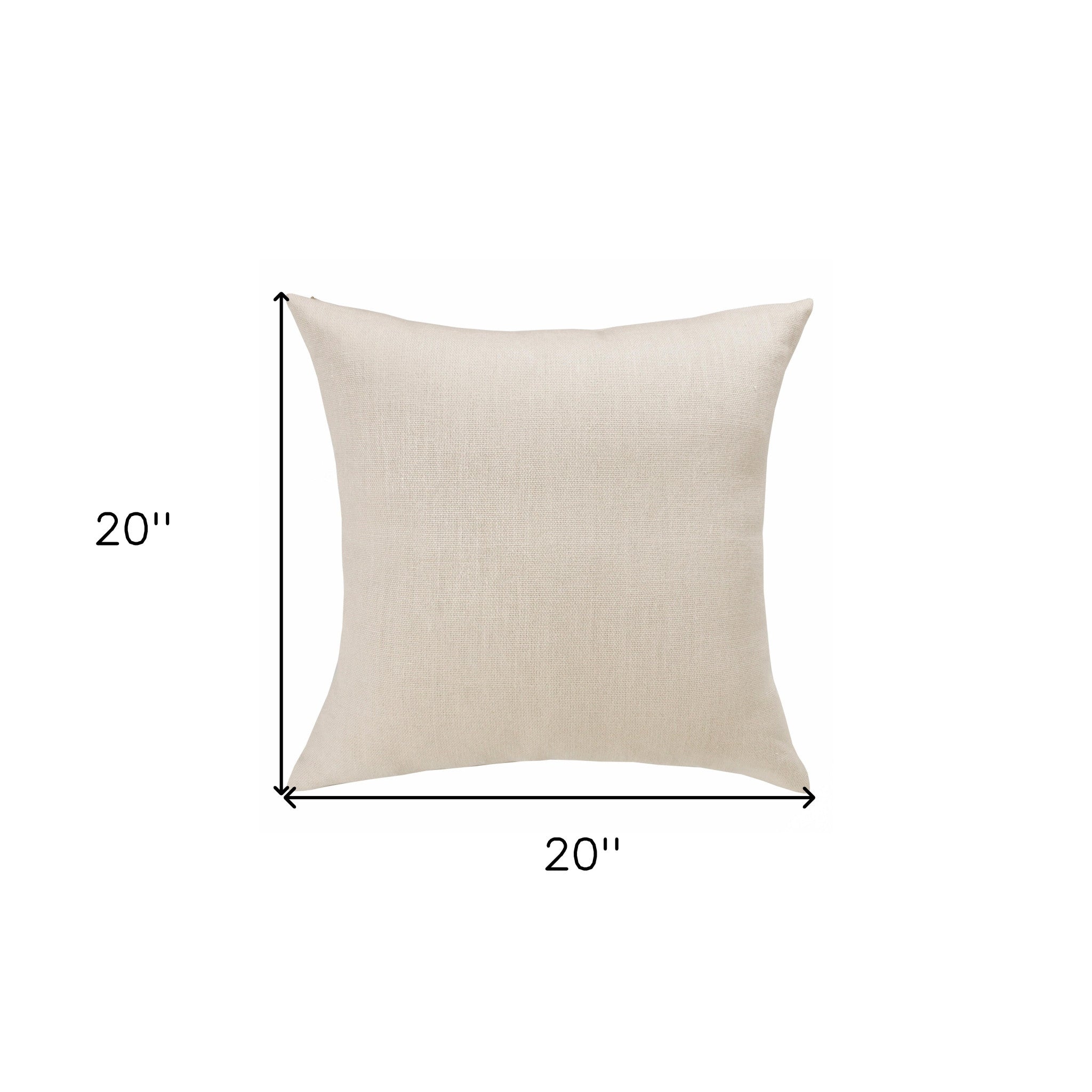 20" X 20" Cream Linen Zippered Pillow