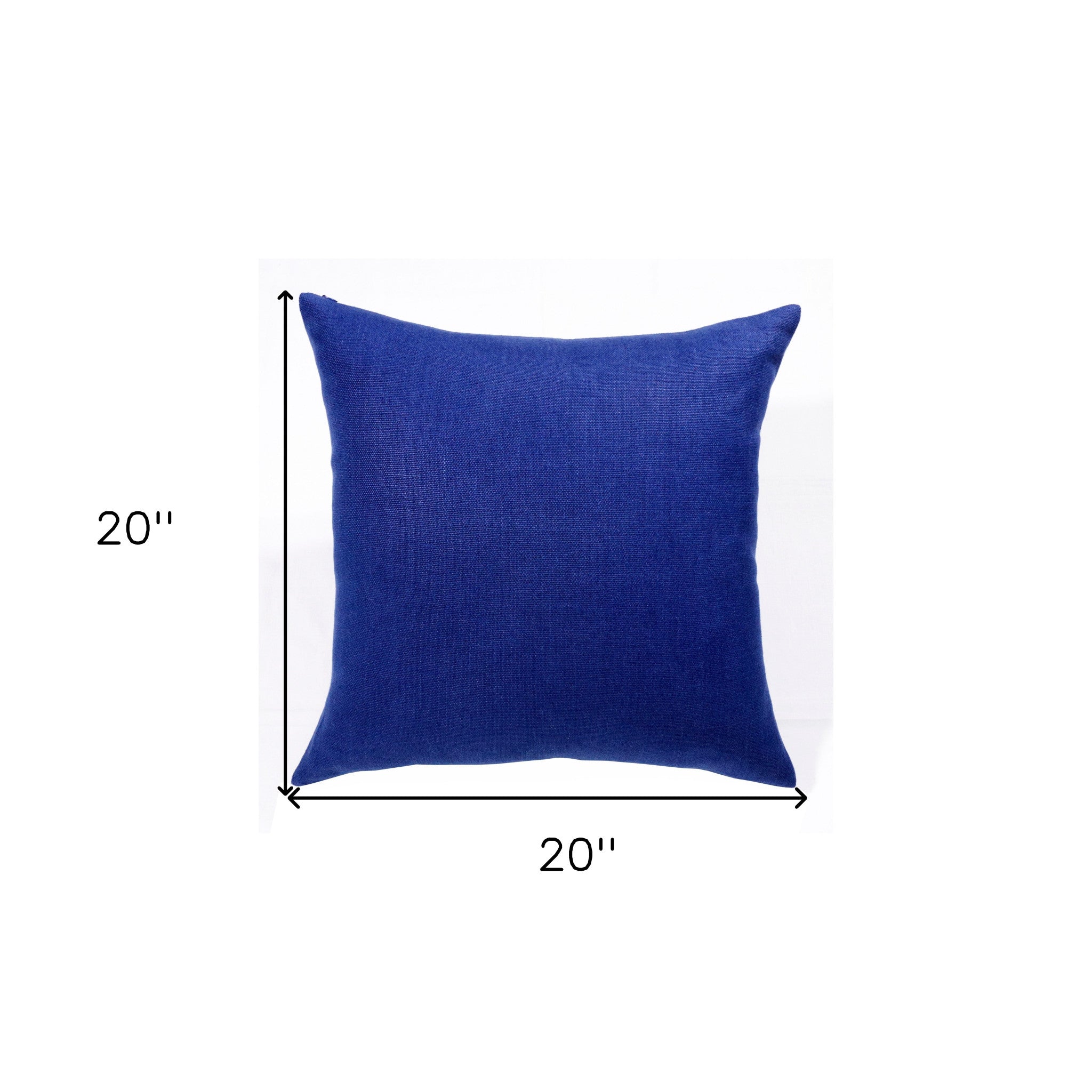 20" X 20" Navy Linen Zippered Pillow